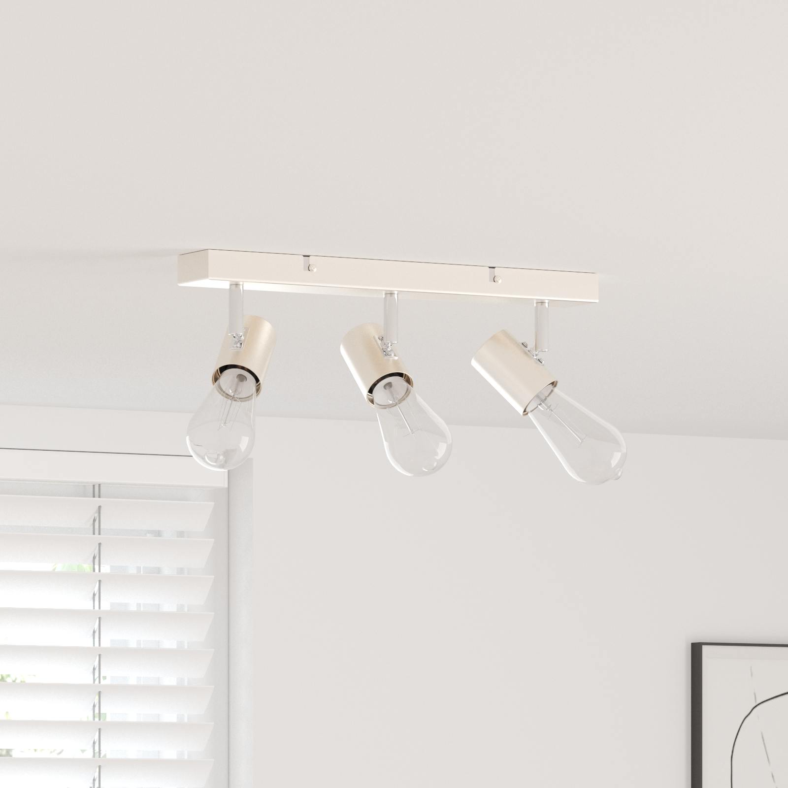 Ceiling Spotlight 3 Way Adjustable Brushed Nickel E27