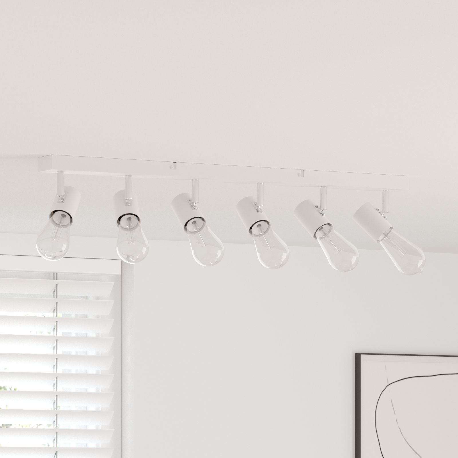 vidaXL Spotlight de tavan 6 moduri reglabile alb E27