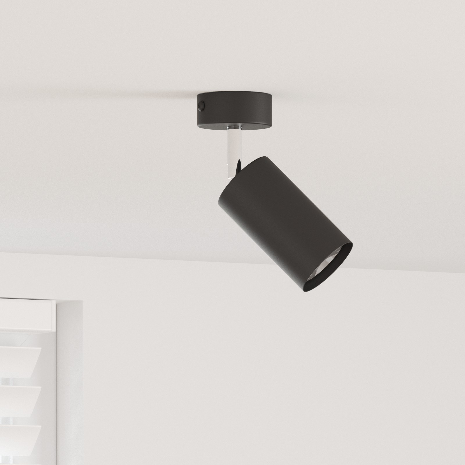 Ceiling Spotlight 1 Way Adjustable Black GU10
