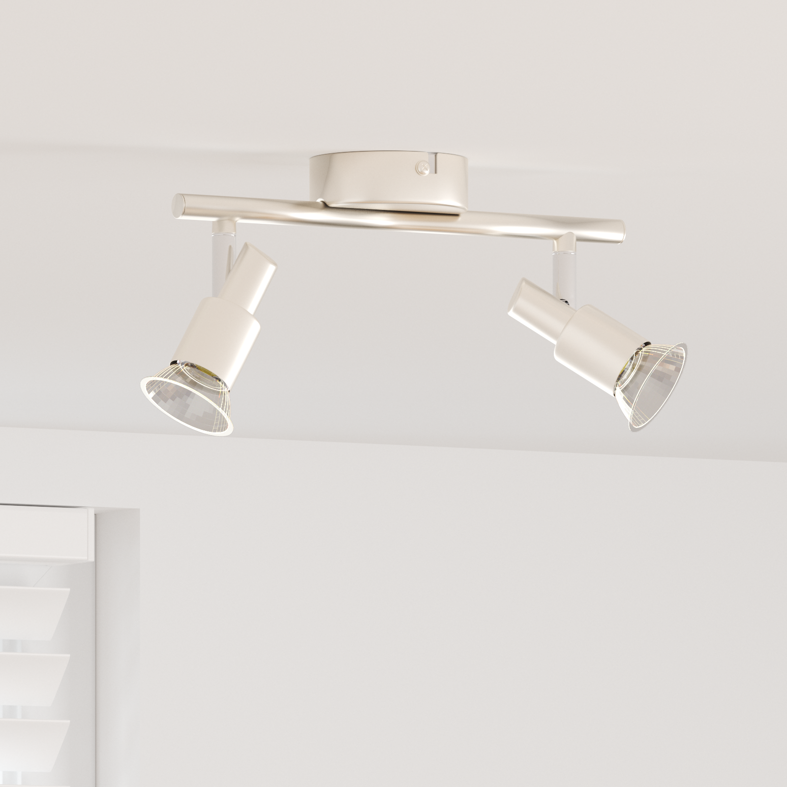 Ceiling Spotlight 2 Way Adjustable Brushed Nickel GU10