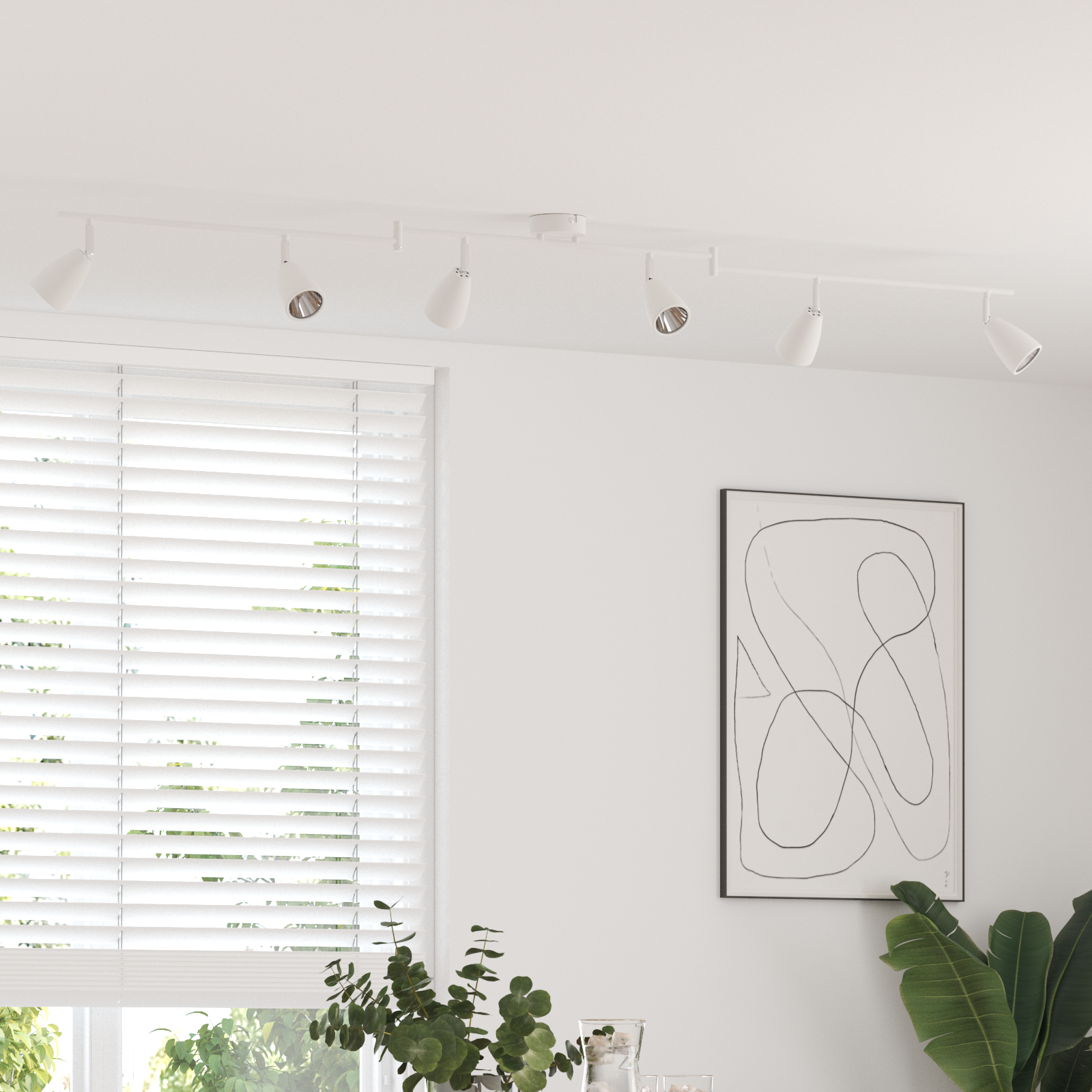 vidaXL Spotlight Tavan 6 Way Adjustable White GU10