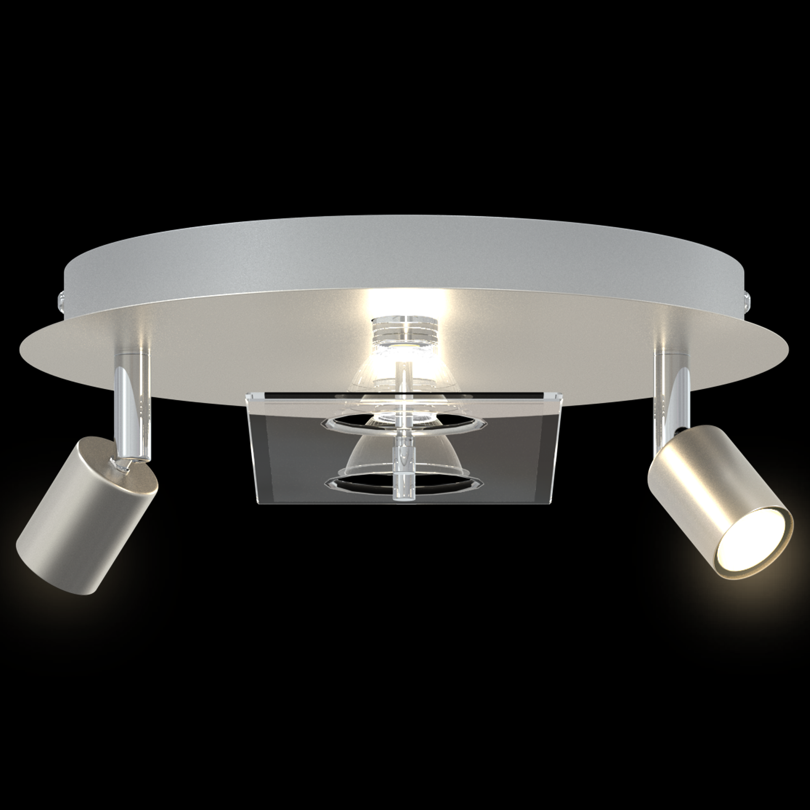 Ceiling Spotlight with 2 Adjustable Heads Matte Nickel GU10 - Image 11