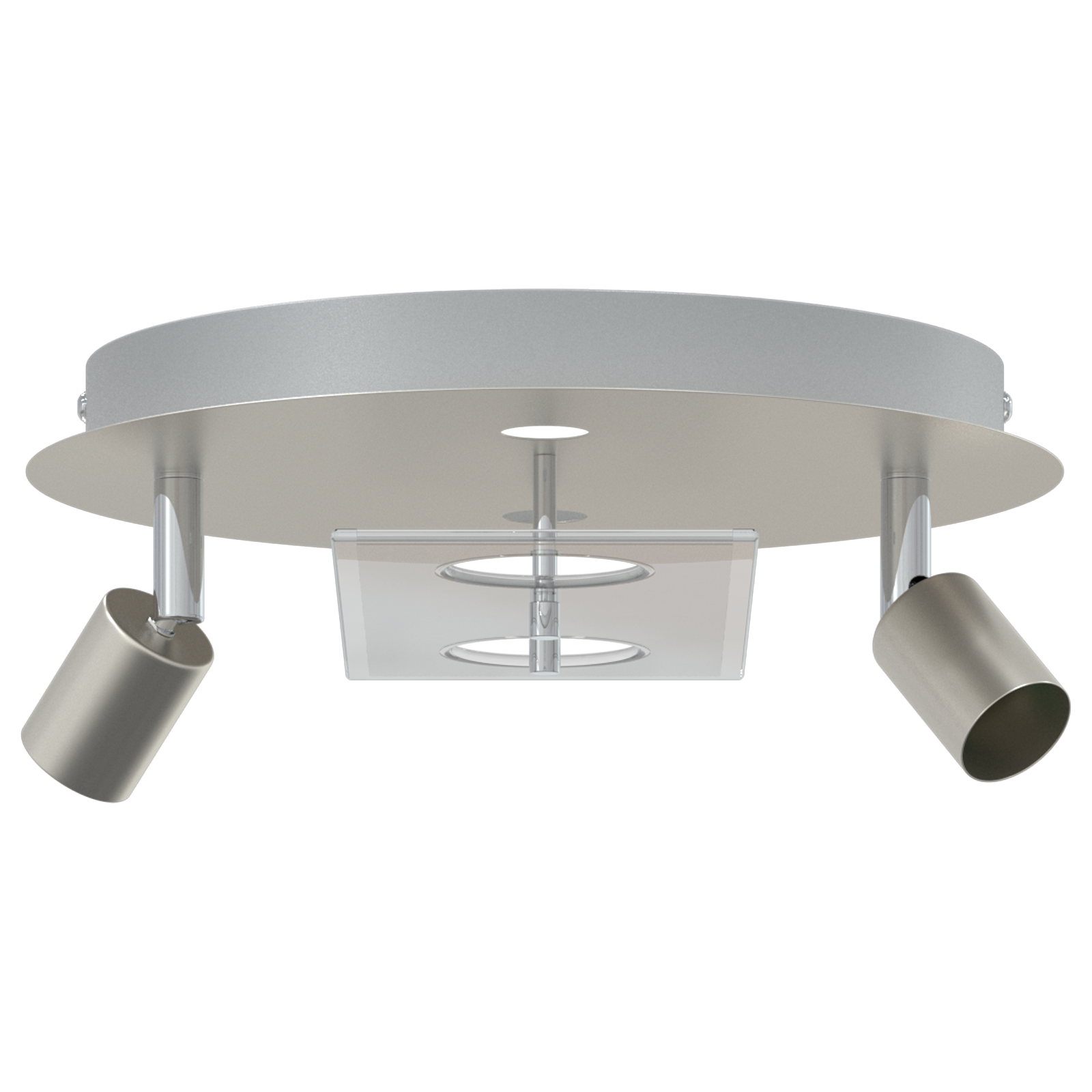 Ceiling Spotlight with 2 Adjustable Heads Matte Nickel GU10 - Image 2
