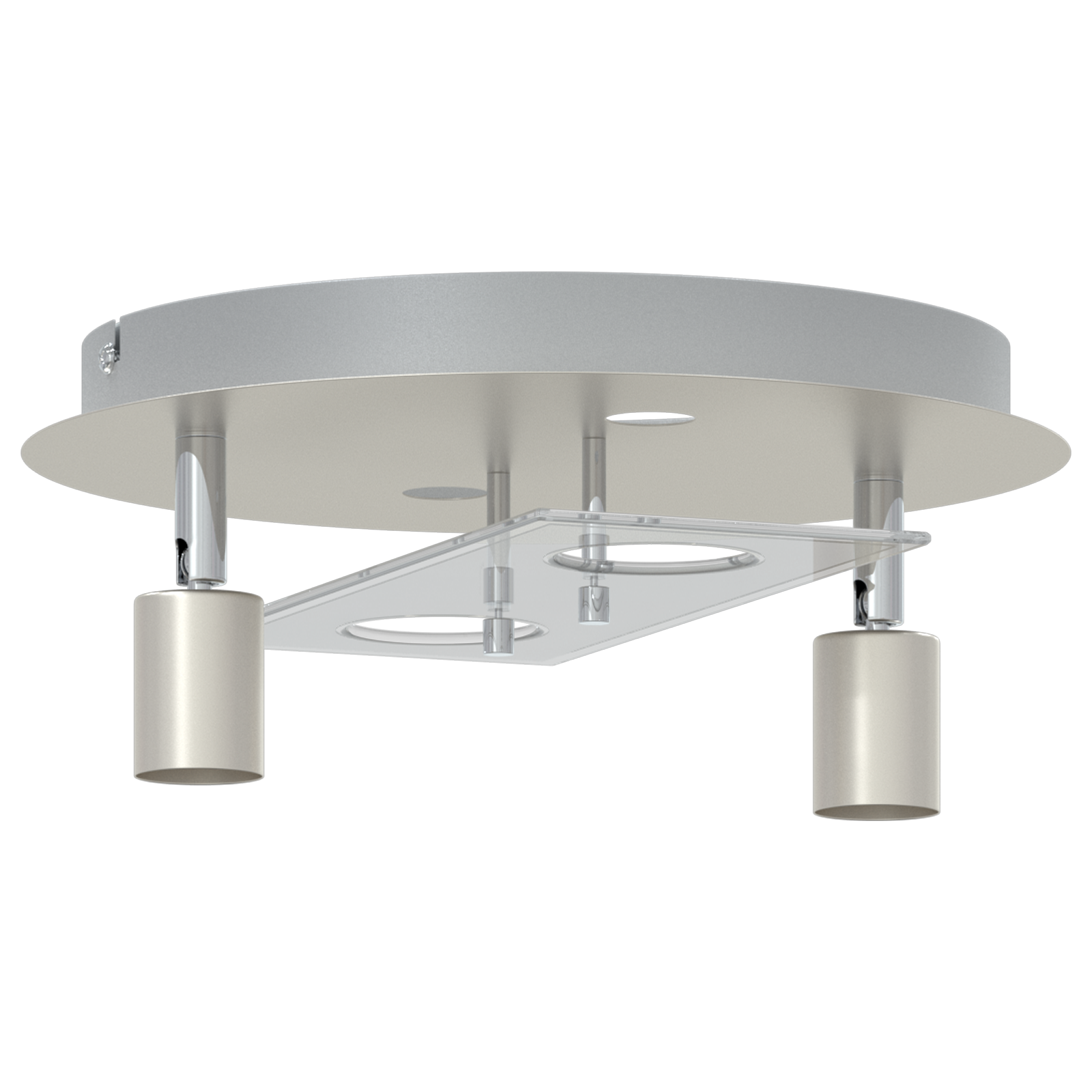Ceiling Spotlight with 2 Adjustable Heads Matte Nickel GU10 - Image 4