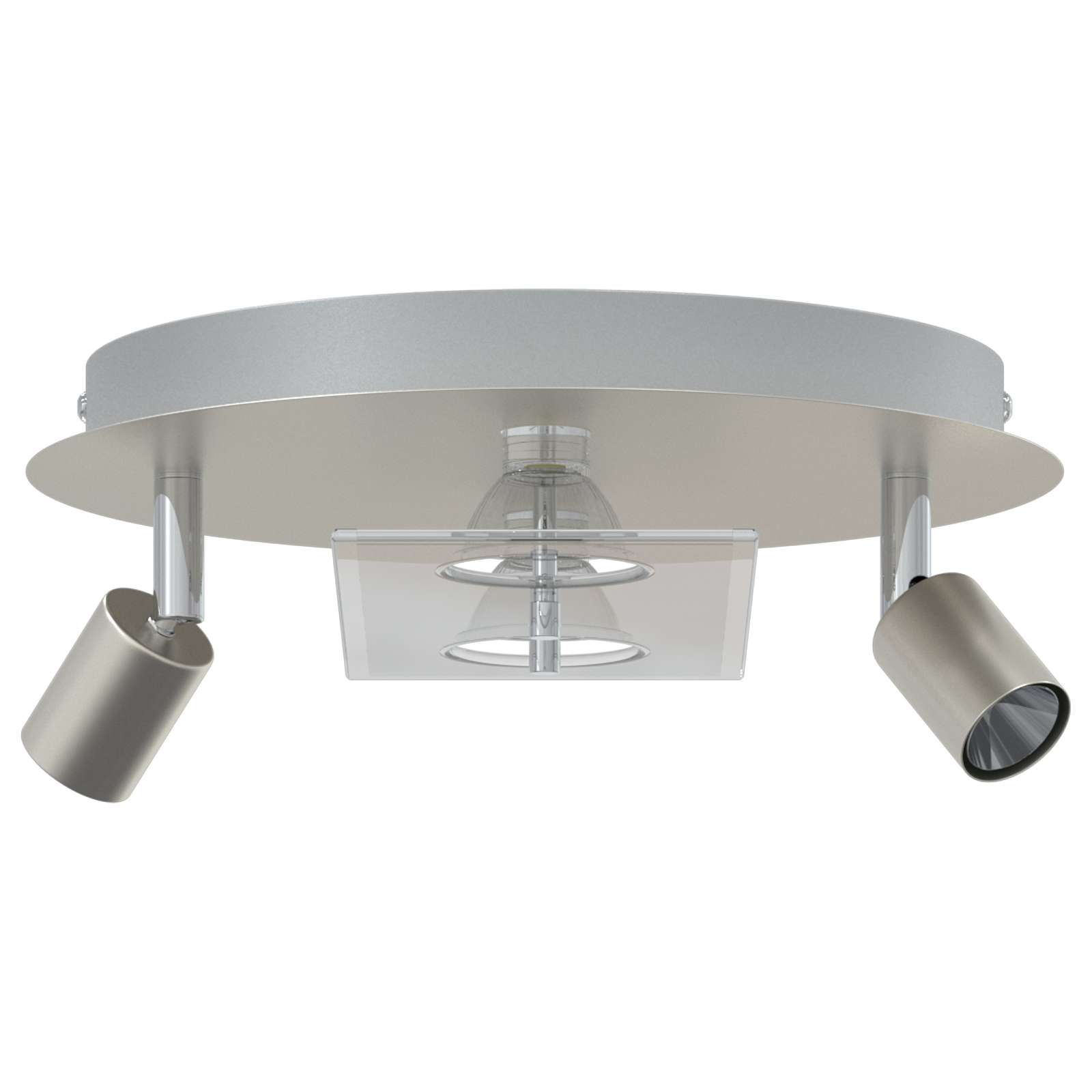 Ceiling Spotlight with 2 Adjustable Heads Matte Nickel GU10 - Image 3