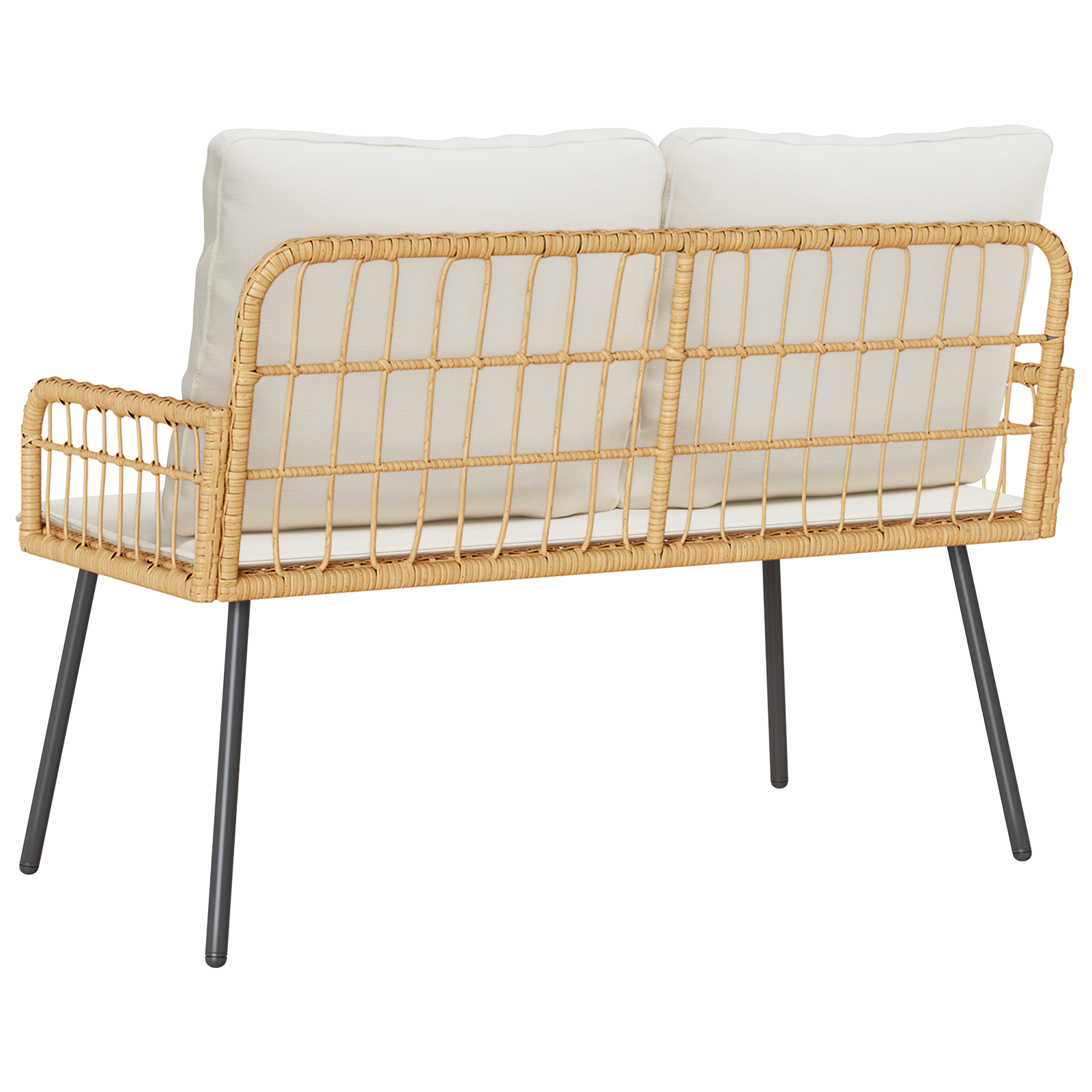 Garden Bench Natural 114x64x78 cm Poly Rattan - Image 4