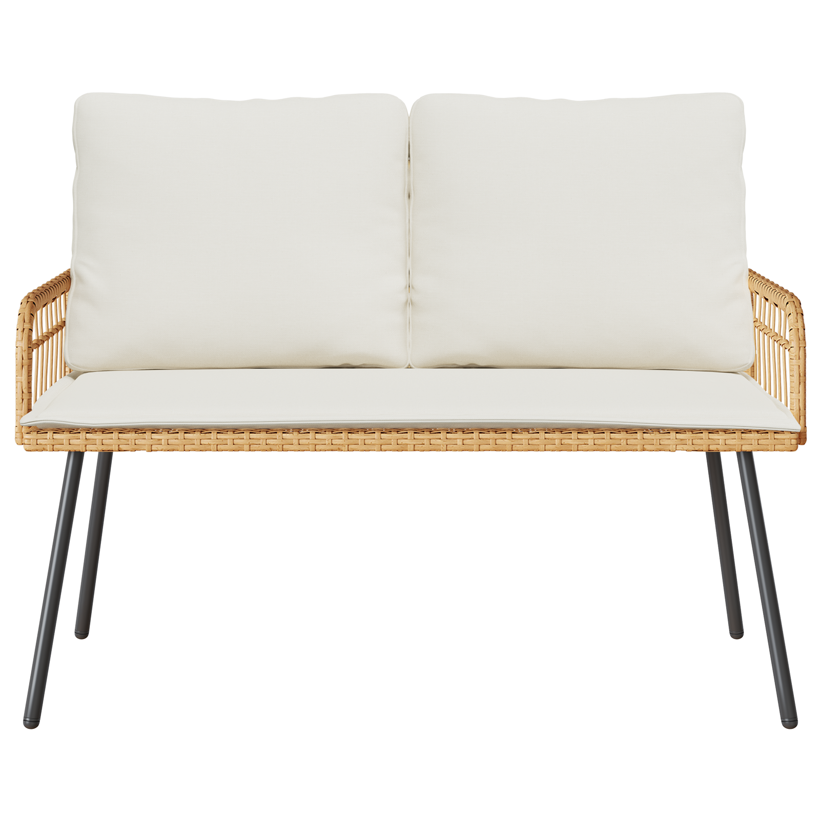 Garden Bench Natural 114x64x78 cm Poly Rattan - Image 5