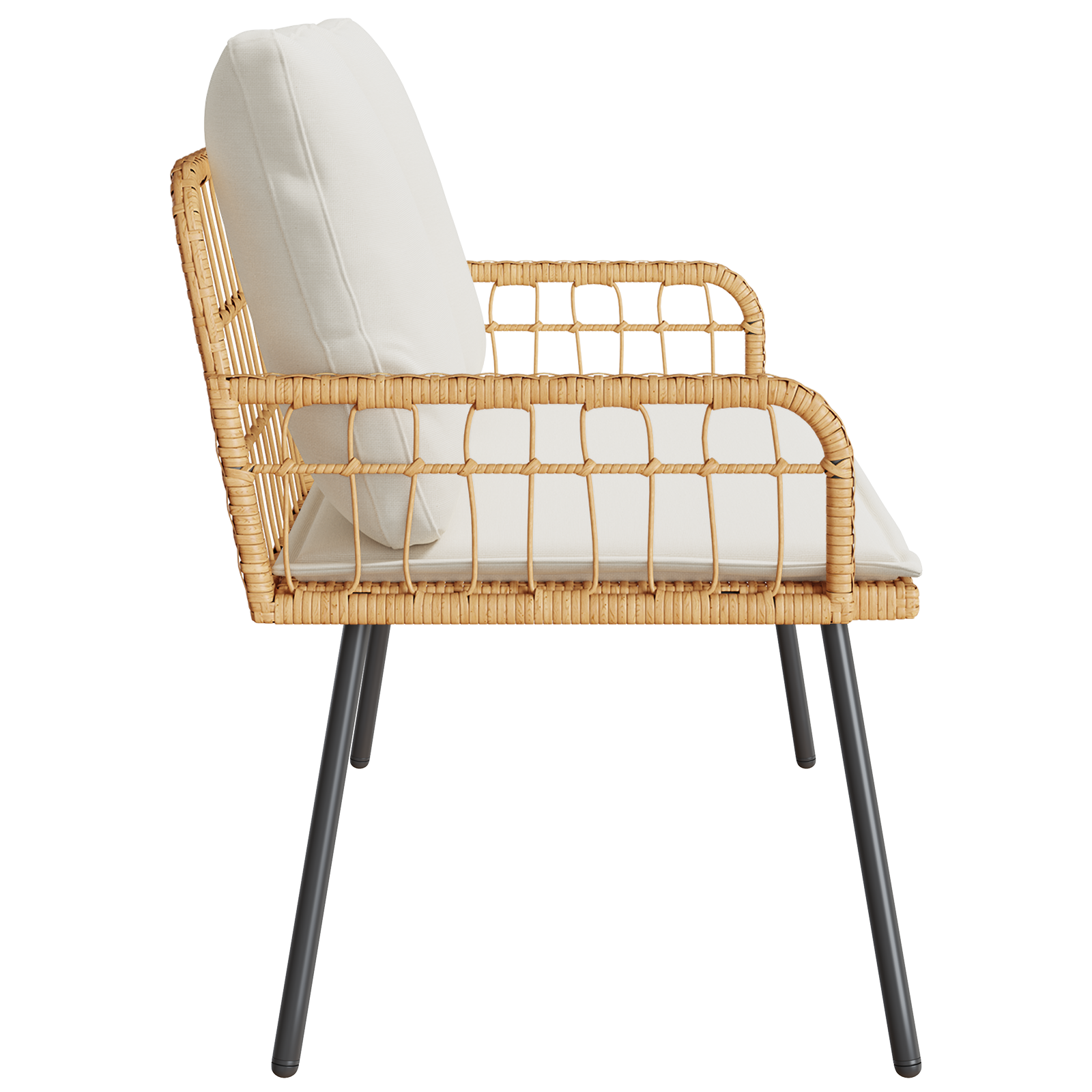 Garden Bench Natural 114x64x78 cm Poly Rattan - Image 6