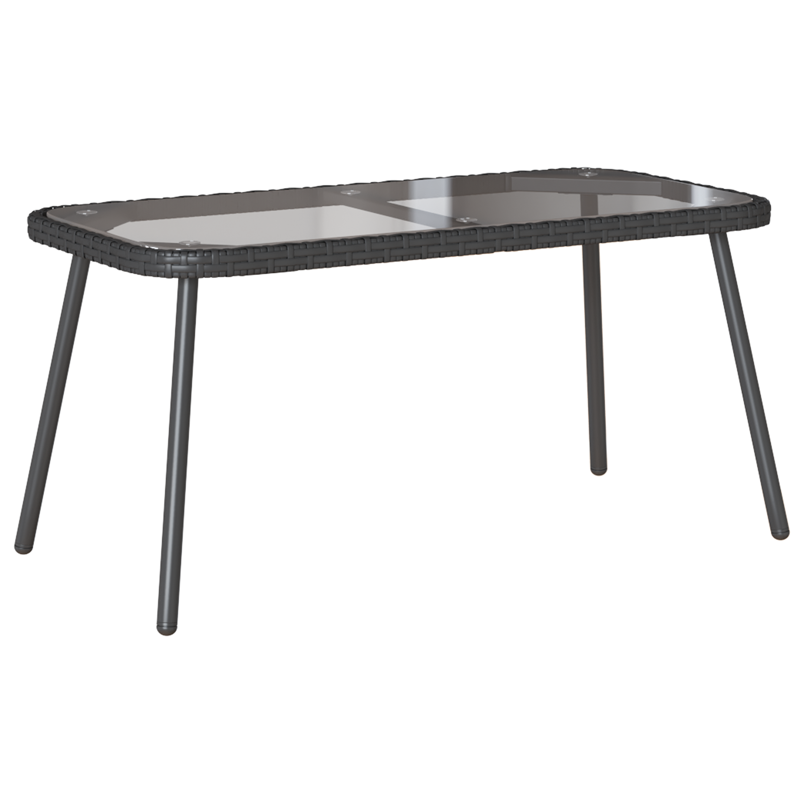 Coffee Table Black 90x45x42 cm Poly Rattan - Image 2