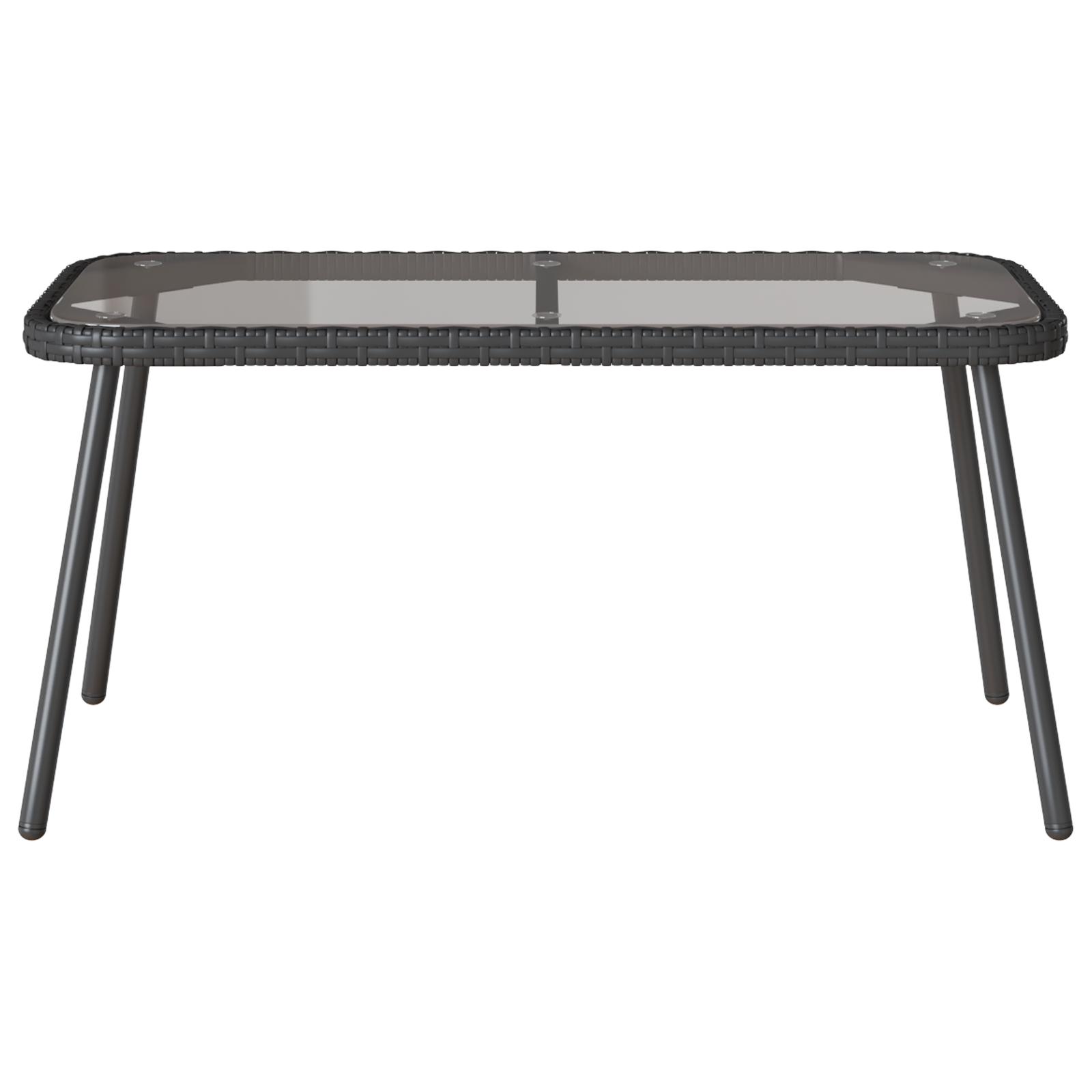 Coffee Table Black 90x45x42 cm Poly Rattan - Image 5