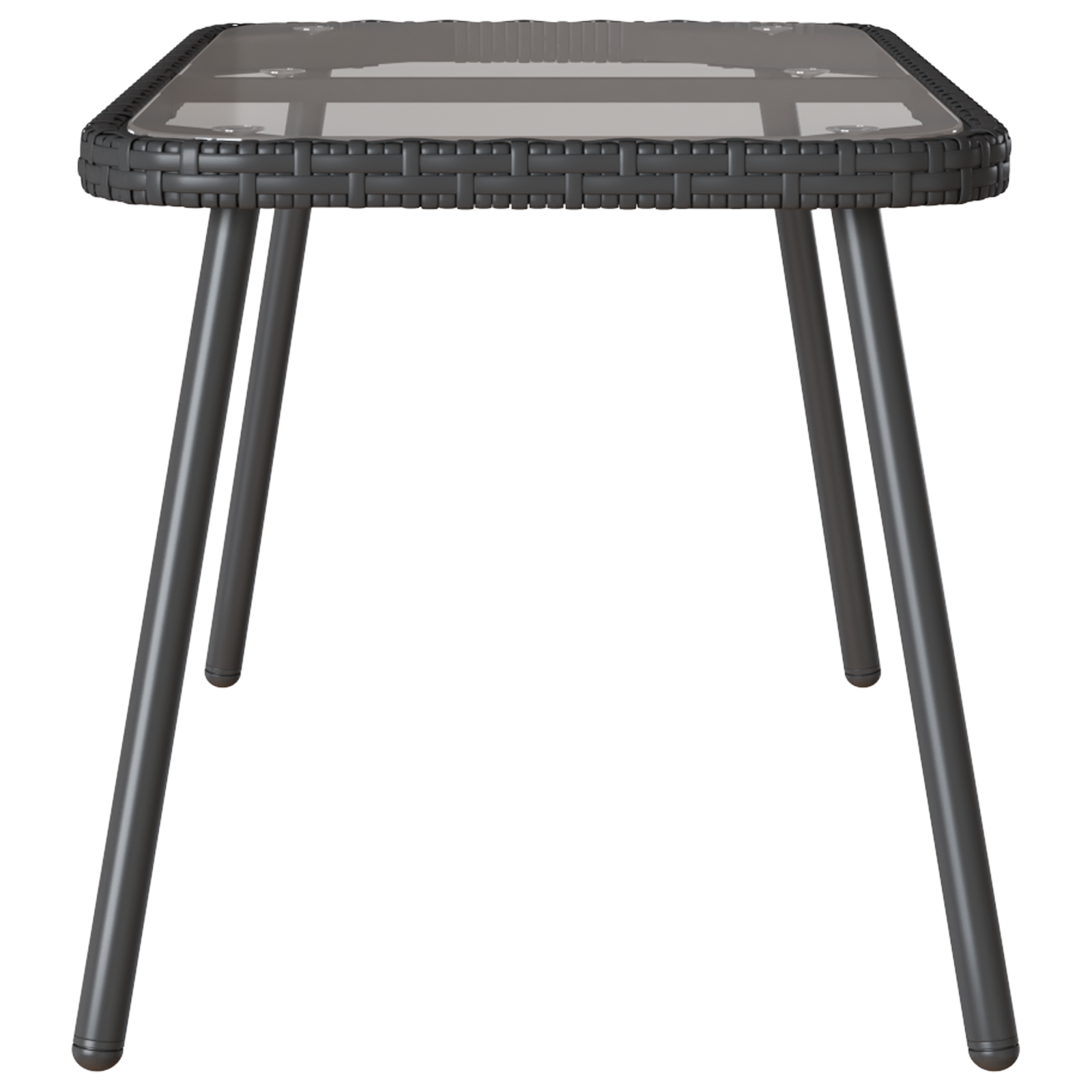 Coffee Table Black 90x45x42 cm Poly Rattan - Image 6