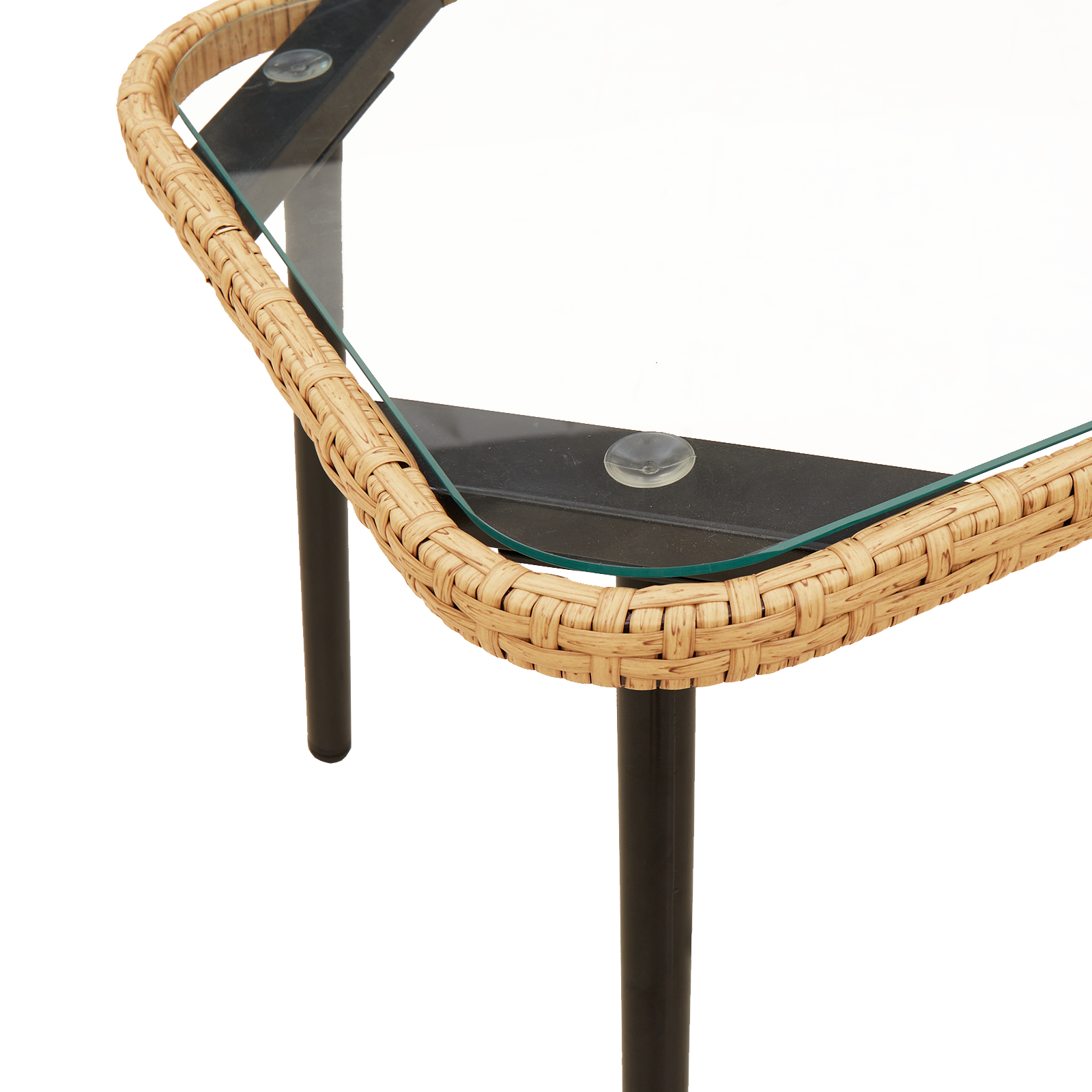 Coffee Table Natural 90x45x42 cm Poly Rattan - Image 7