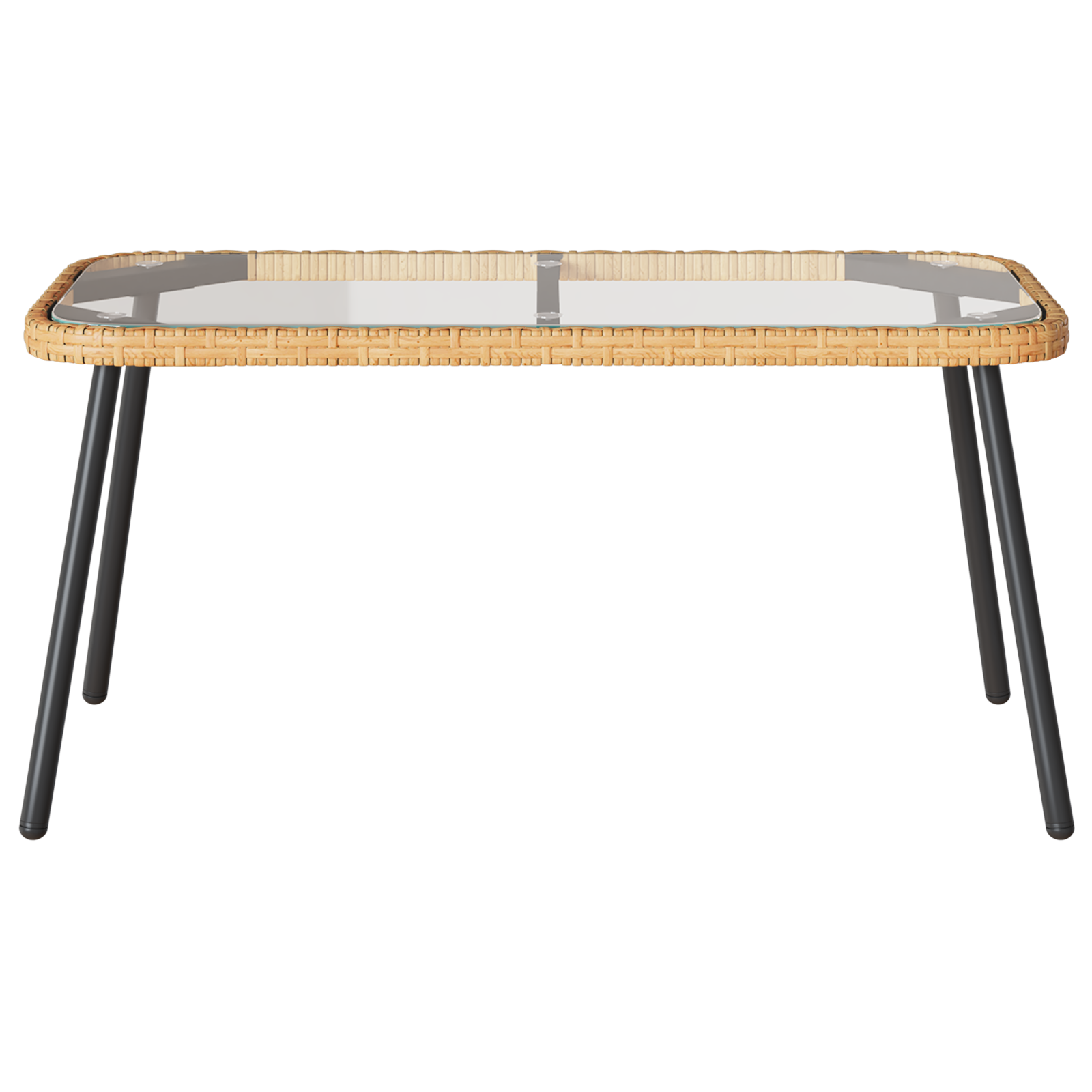Coffee Table Natural 90x45x42 cm Poly Rattan - Image 5