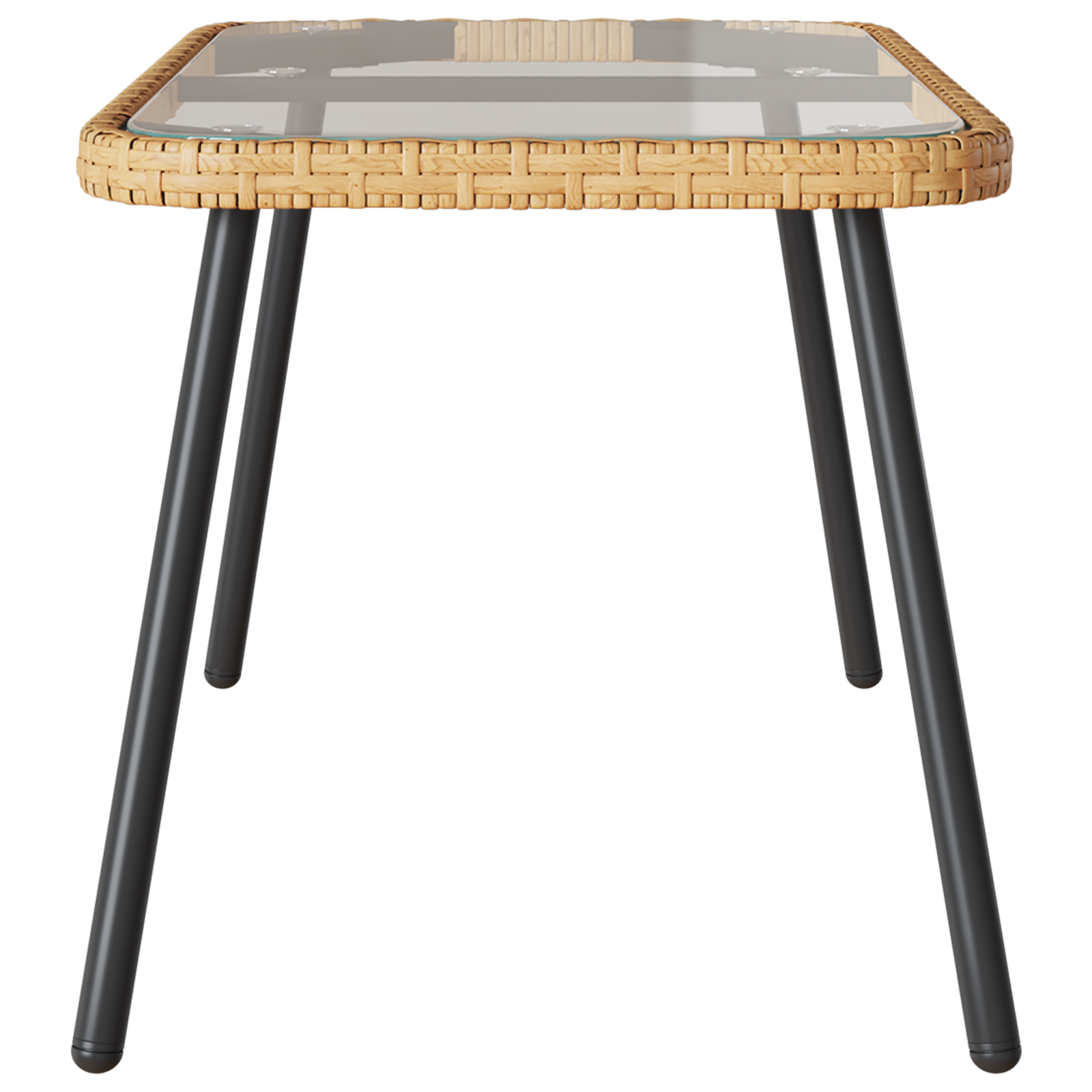 Coffee Table Natural 90x45x42 cm Poly Rattan - Image 6