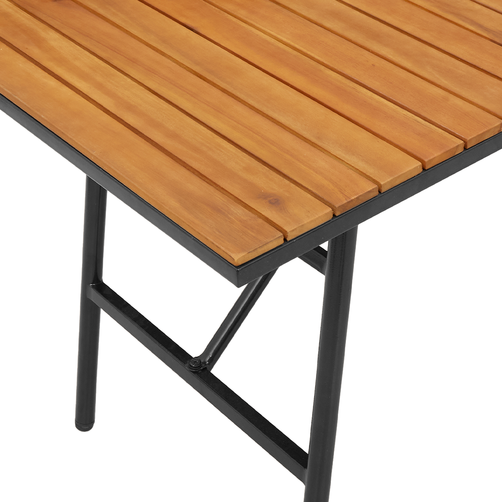 Dining Table - Black, 110x55x62 cm, Made from Solid Acacia Wood - Image 9