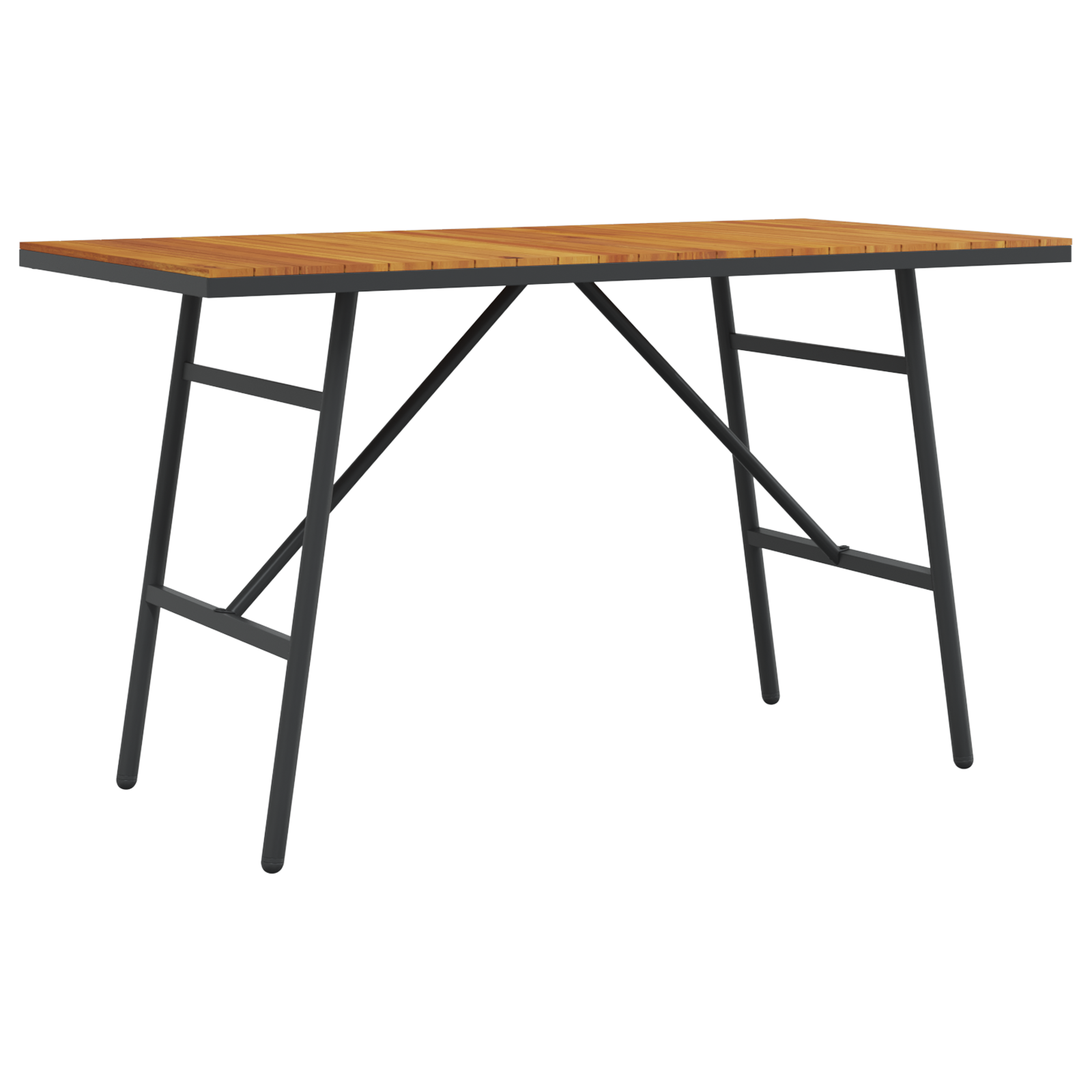 Dining Table - Black, 110x55x62 cm, Made from Solid Acacia Wood - Image 5