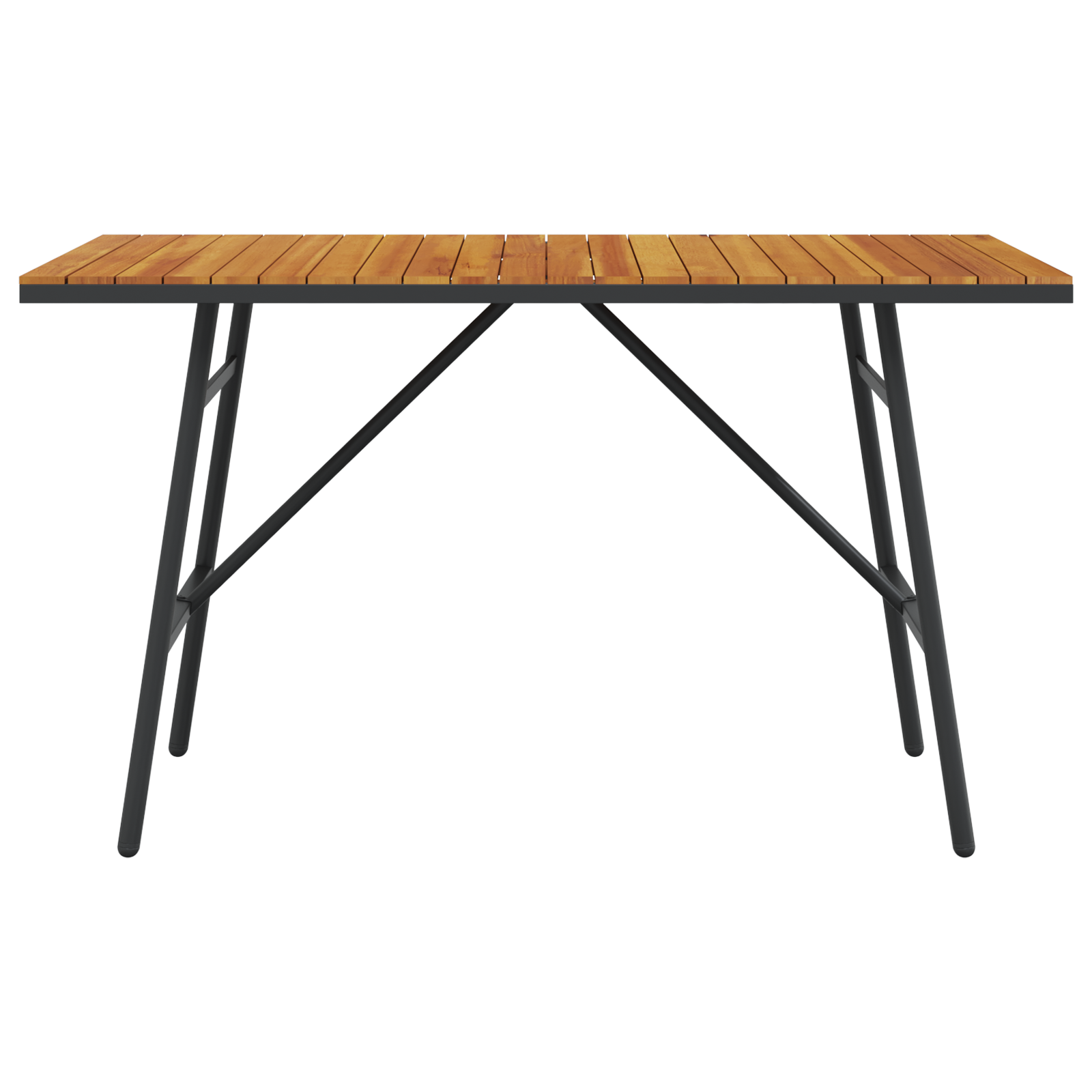 Dining Table - Black, 110x55x62 cm, Made from Solid Acacia Wood - Image 6