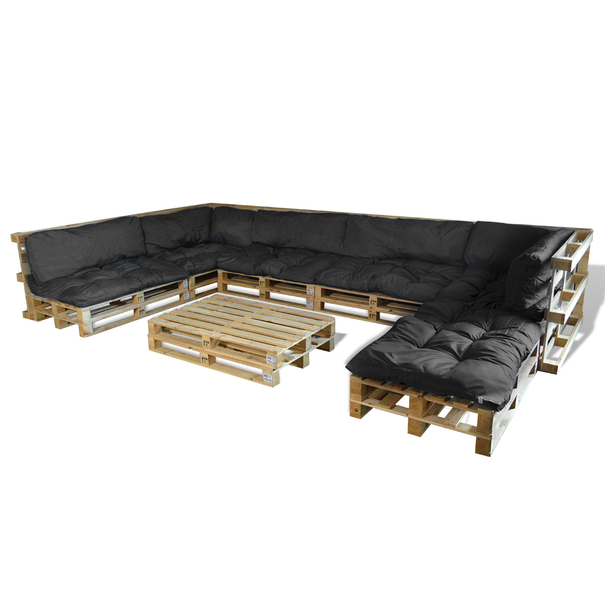 Palletkussens 13 st stof grijs