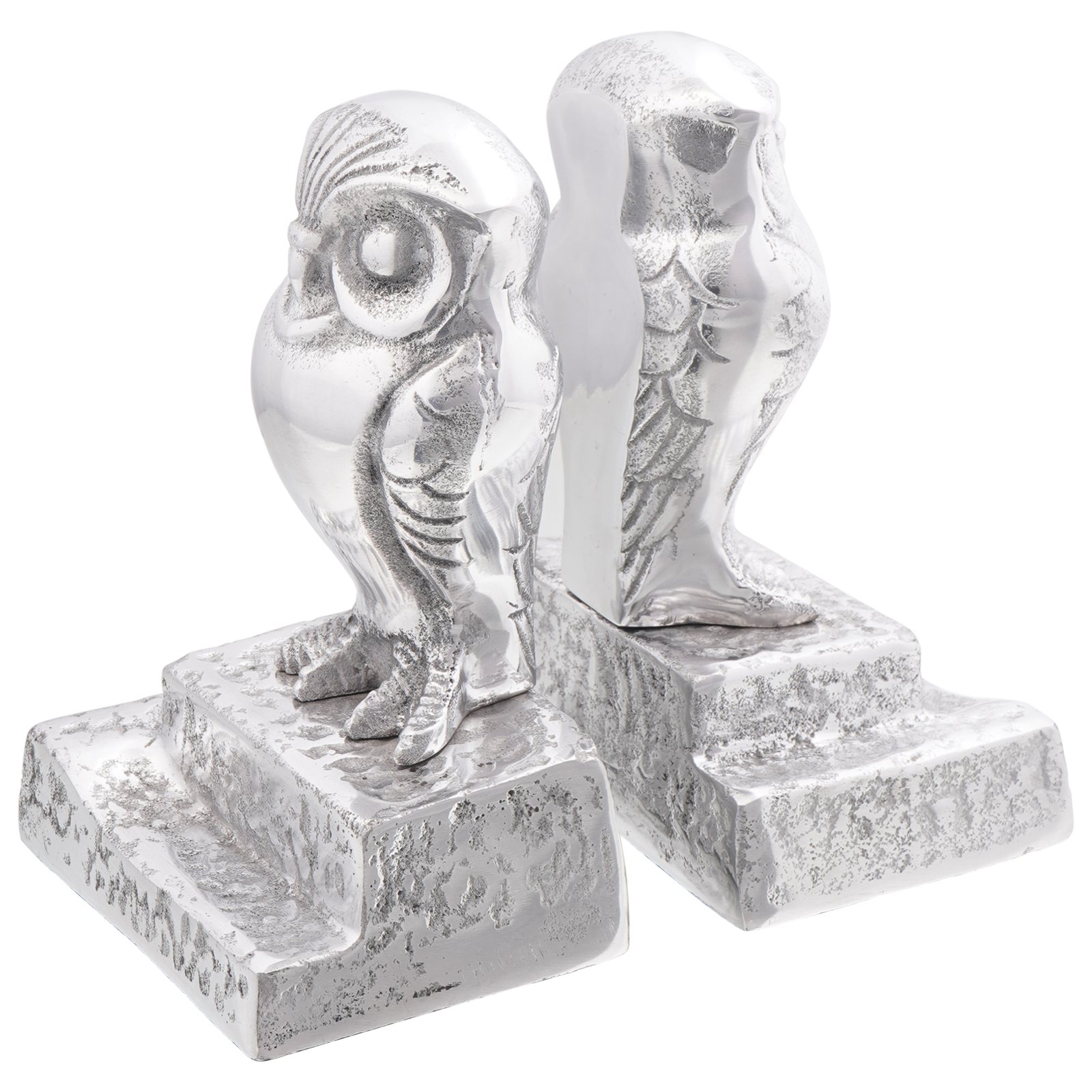 Boekensteunen 2 stuks Zilver 12x9x19 cm Aluminium Uil