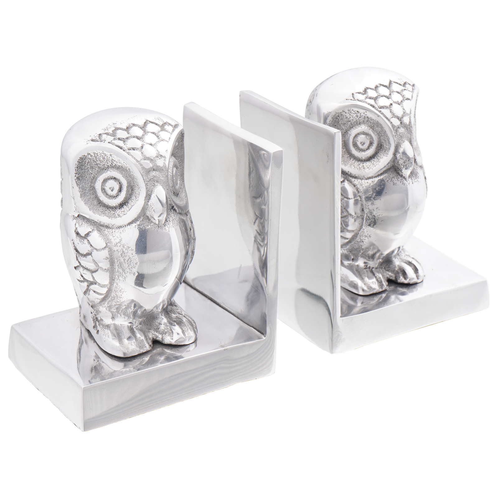 Bookends 2 pcs Silver 7x9x11 cm Aluminium Owl