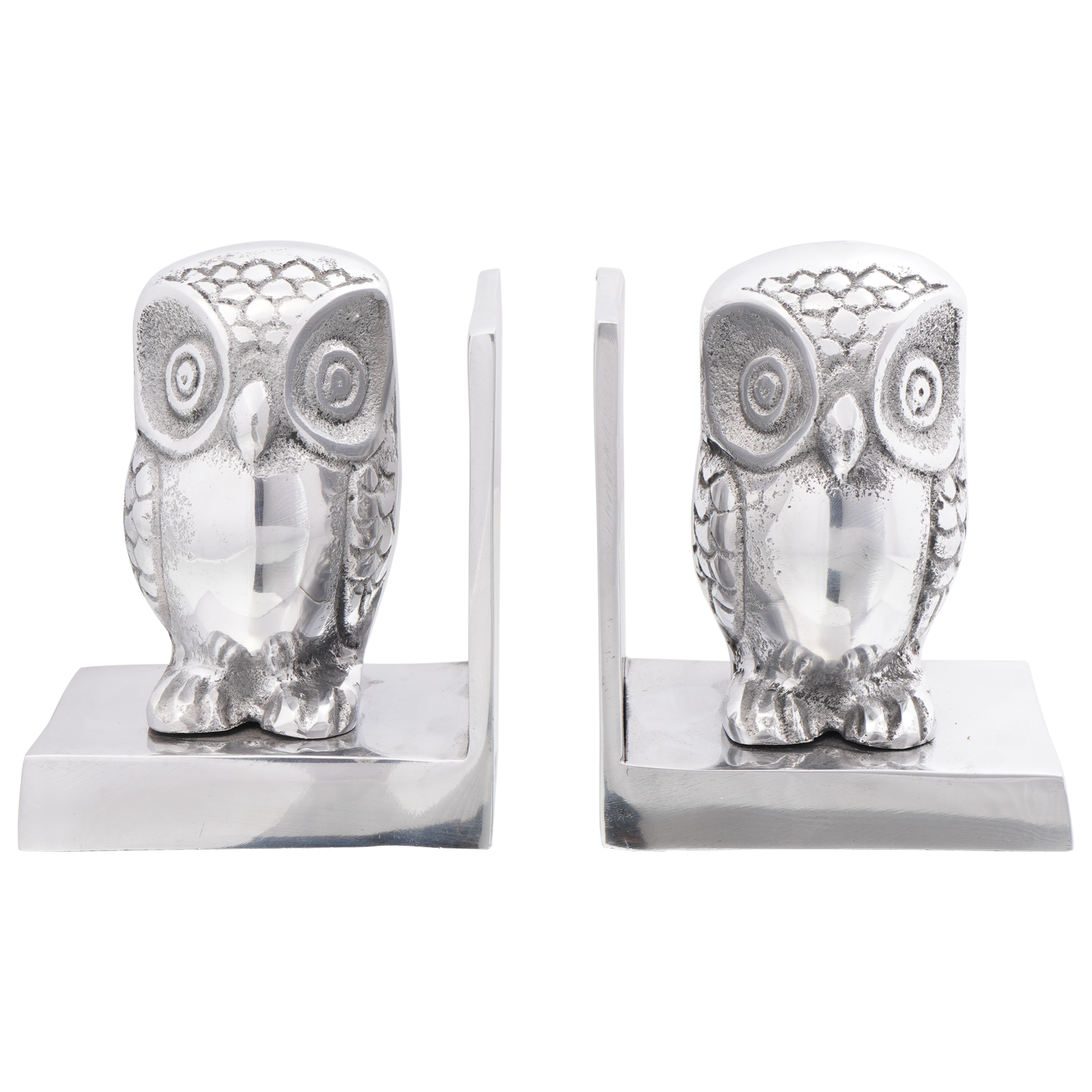 Bookends 2 pcs Silver 7x9x11 cm Aluminium Owl - Image 4