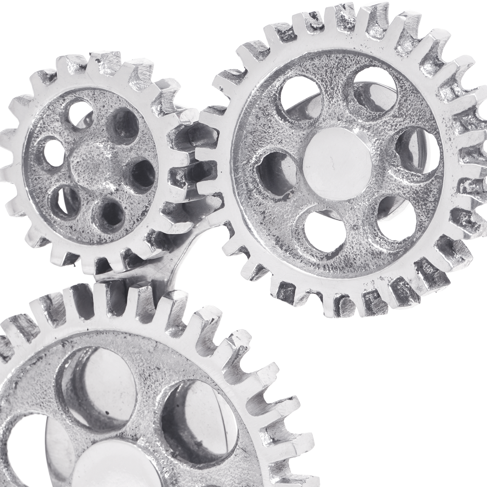 Bookends 2 pcs Silver 10x10x22 cm Aluminium Cog - Image 5