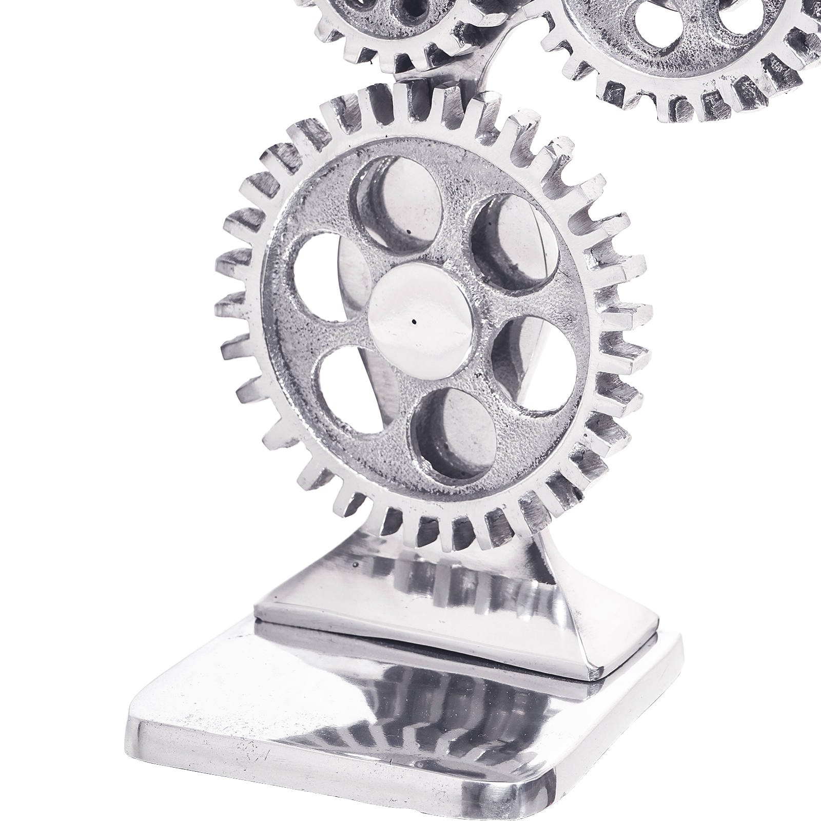 Bookends 2 pcs Silver 10x10x22 cm Aluminium Cog - Image 6