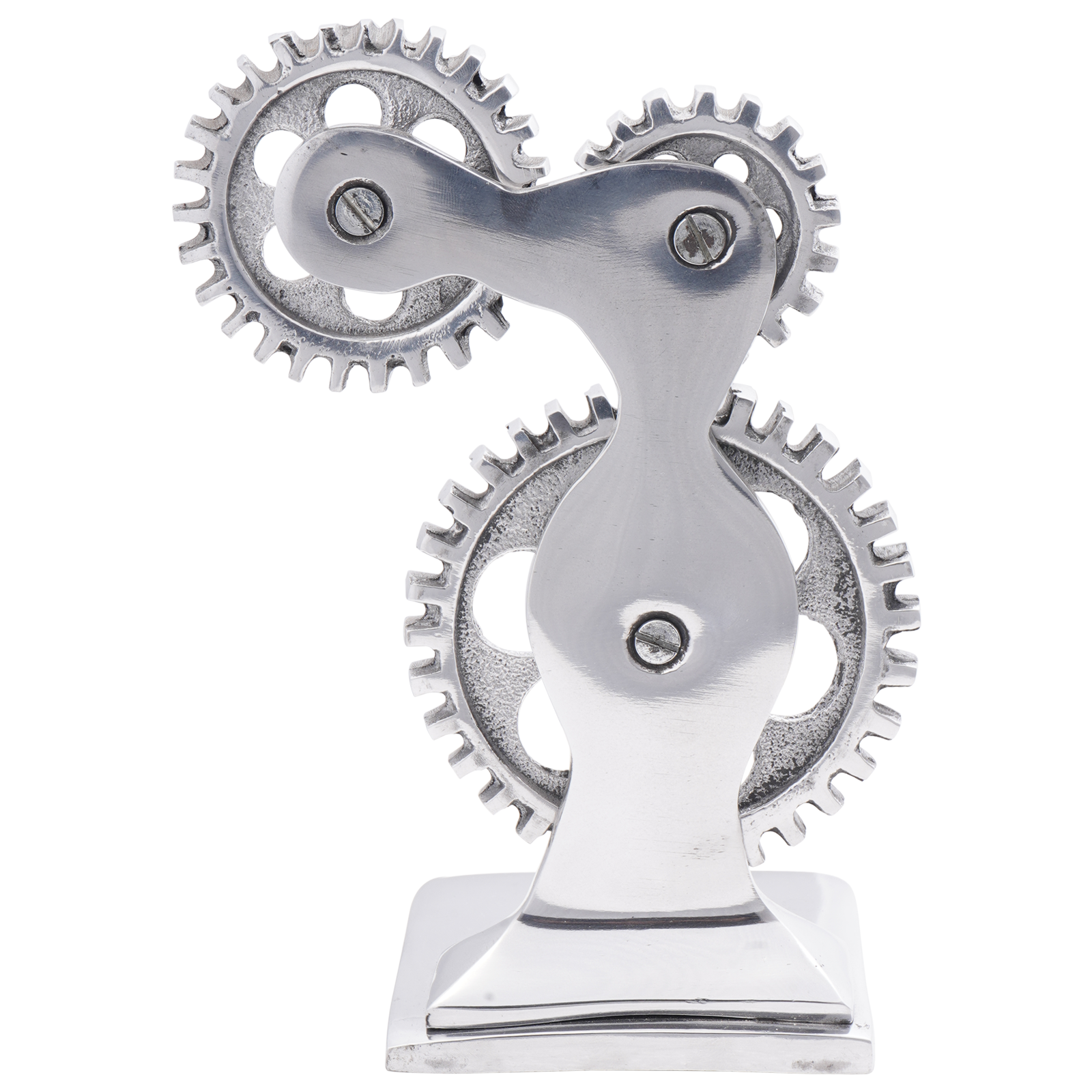Bookends 2 pcs Silver 10x10x22 cm Aluminium Cog - Image 2