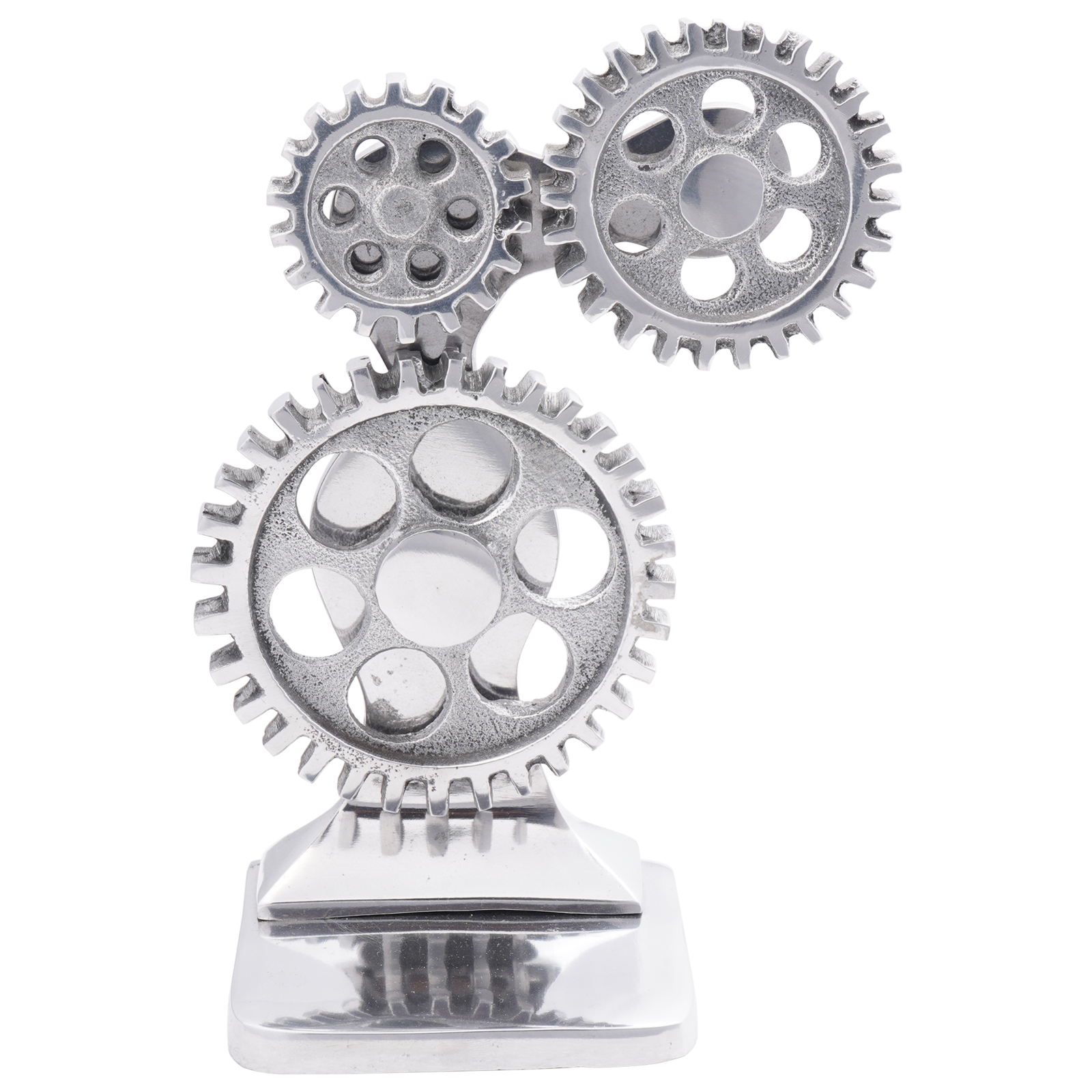 Bookends 2 pcs Silver 10x10x22 cm Aluminium Cog - Image 3