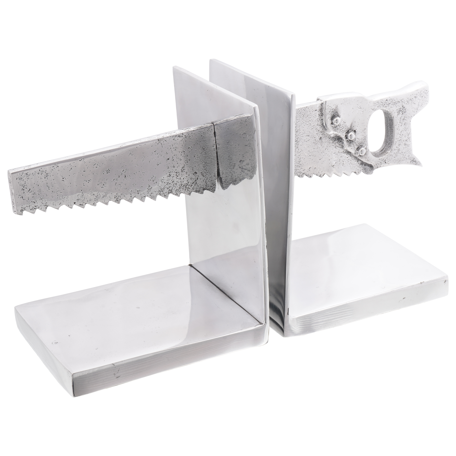 Thumbnail - vidaXL Buchstützen 2 Stk. Silbern 11x14x17,5 cm Aluminium Säge