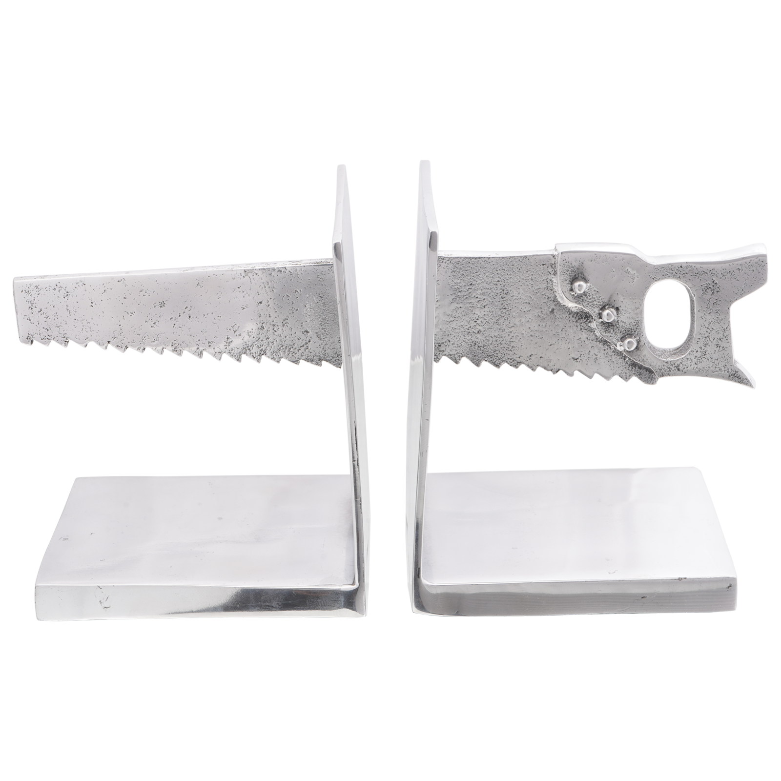 Bookends 2 pcs Silver 11x14x17,5 cm Aluminium Saw - Image 6