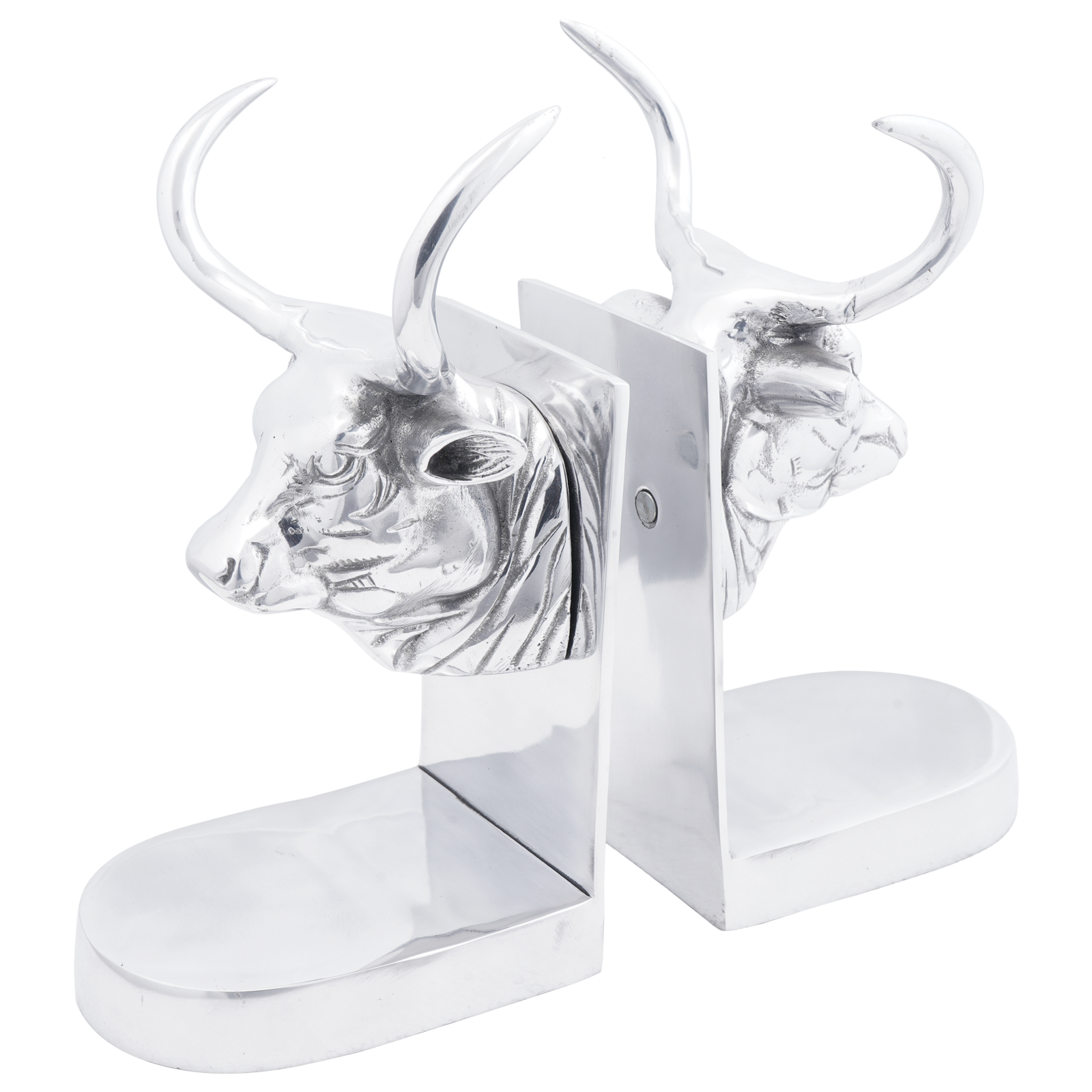 Bookends 2 pcs Silver 17x15x27 cm Aluminium Bull - Image 2