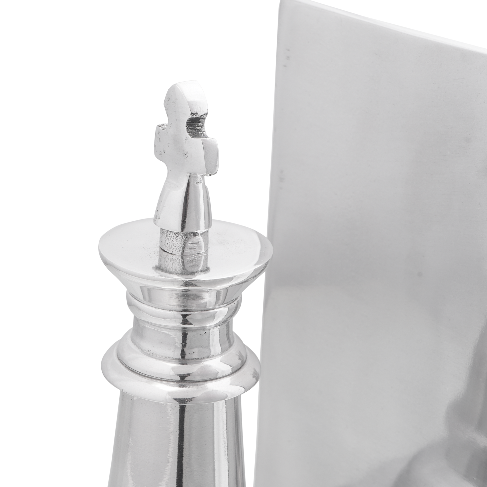 Bookends 2 pcs Silver 11x12x19,5 cm Aluminium Chess - Image 7