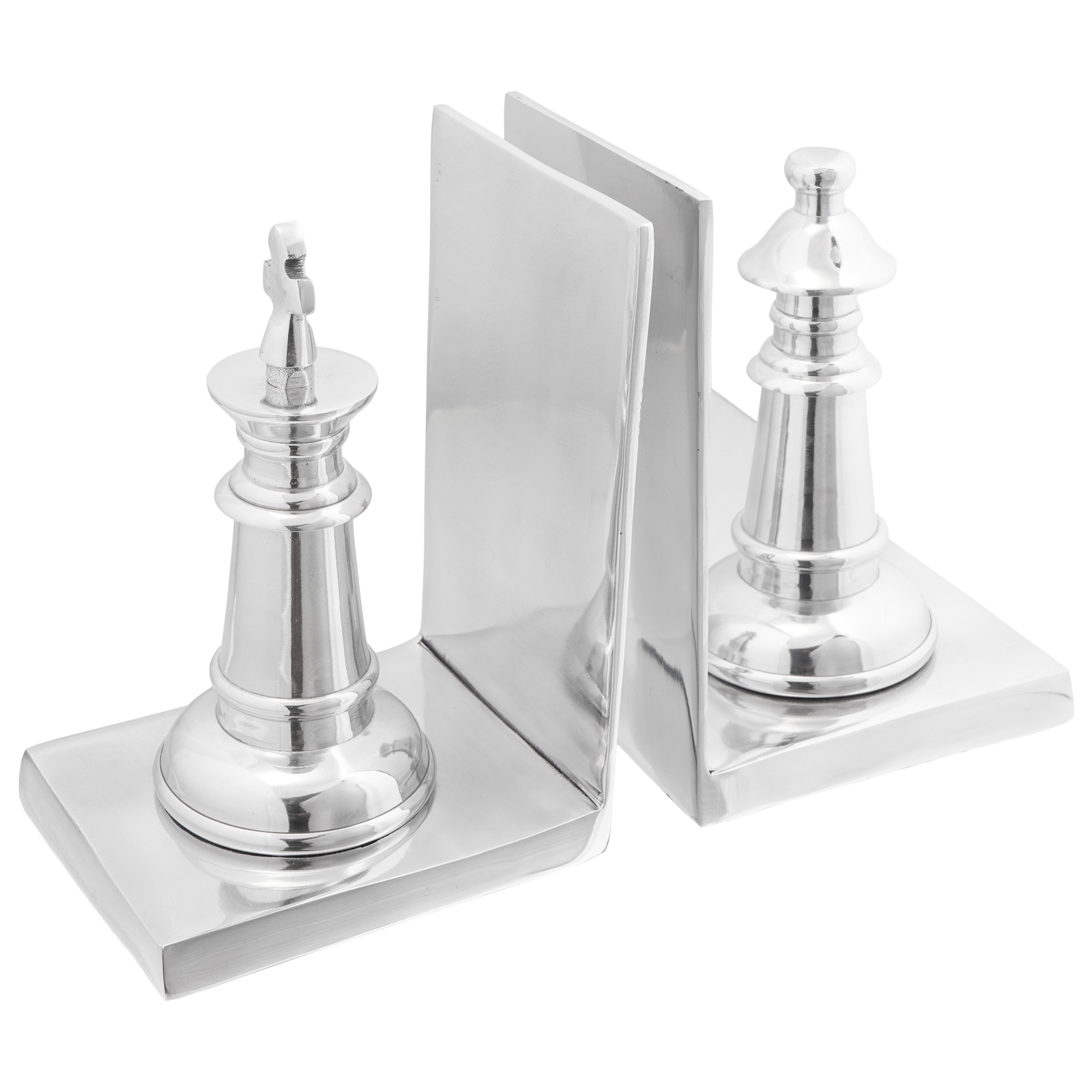 Bookends 2 pcs Silver 11x12x19,5 cm Aluminium Chess - Image 3