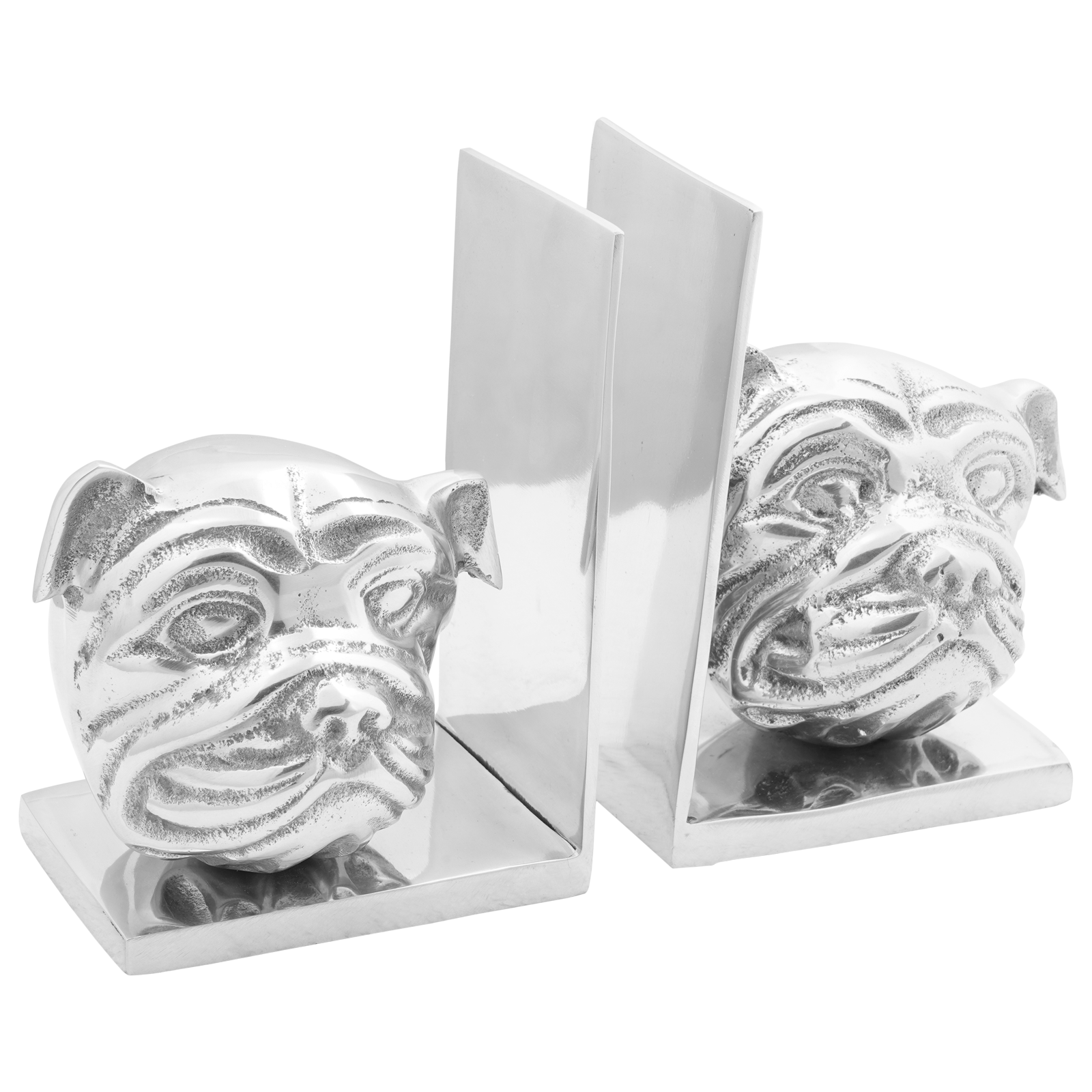 Bookends 2 pcs Silver 8x12x16,5 cm Aluminium Dog - Image 2