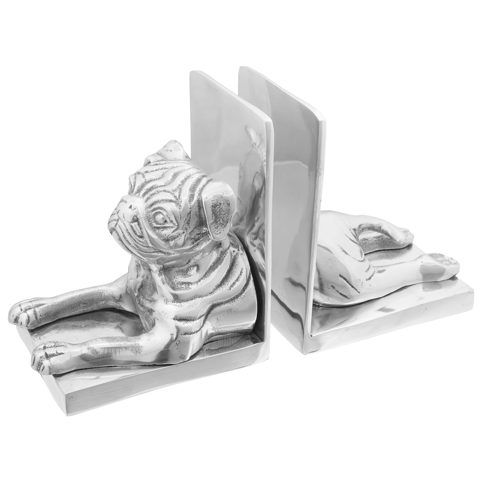Thumbnail - vidaXL Buchstützen 2 Stk. Silbern 12x15x18 cm Aluminium Hund