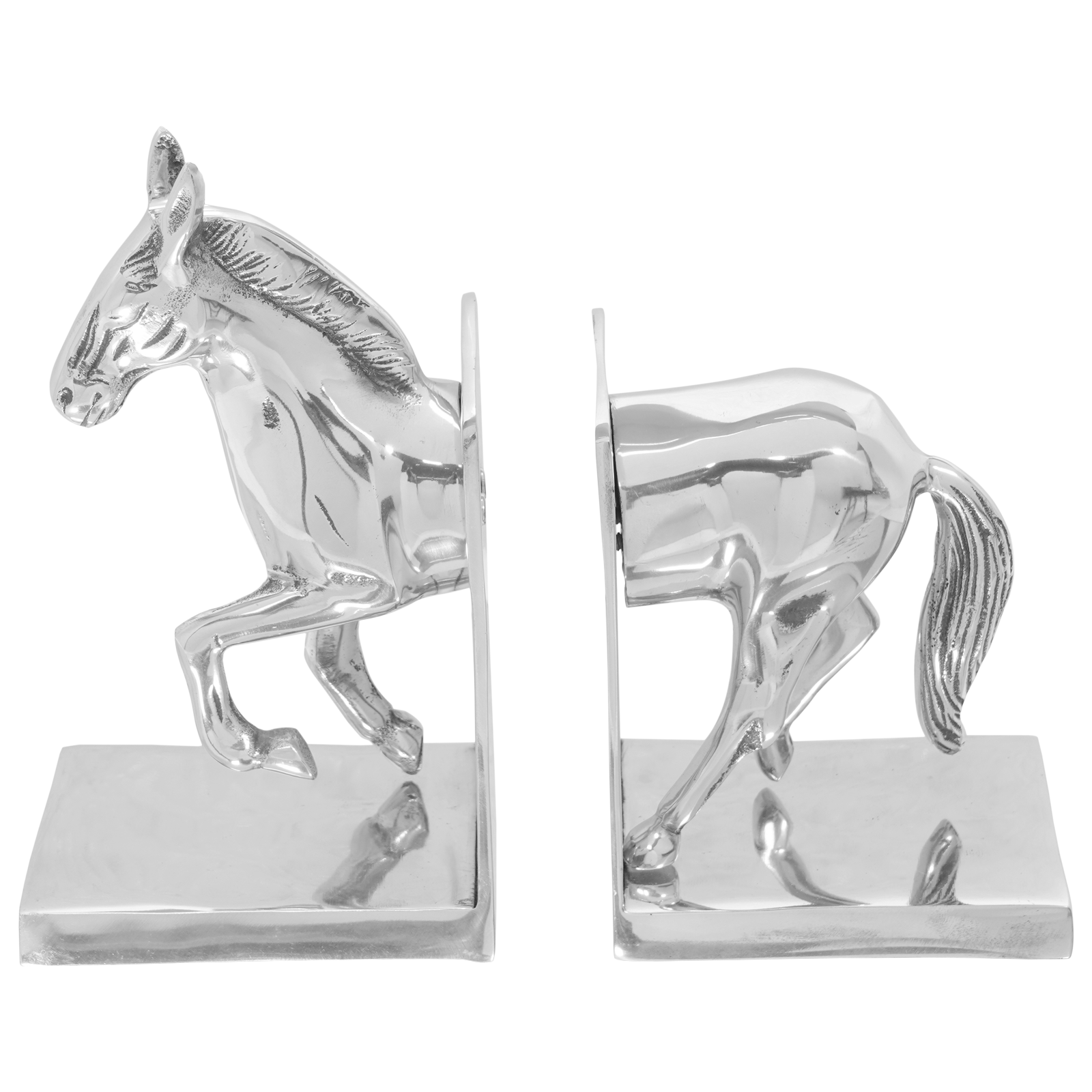 Bookends 2 pcs Silver 11x14x25 cm Aluminium Horse - Image 6
