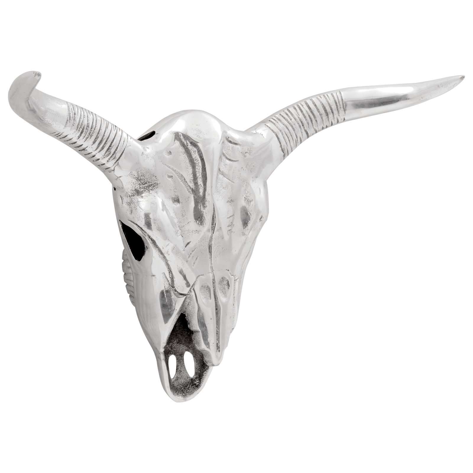 Wall Mounted Bull Skull Silver 49x10x36 cm Aluminium