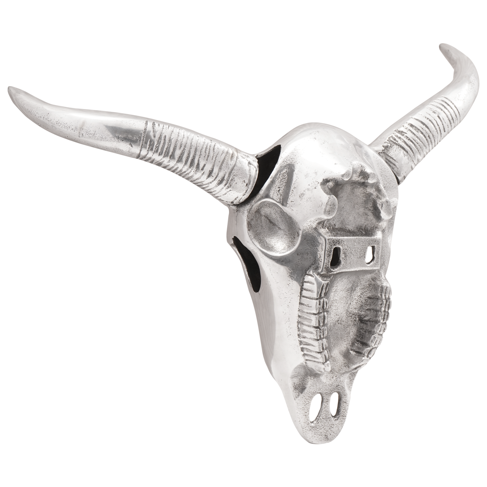 Wall Mounted Bull Skull Silver 49x10x36 cm Aluminium - Image 2