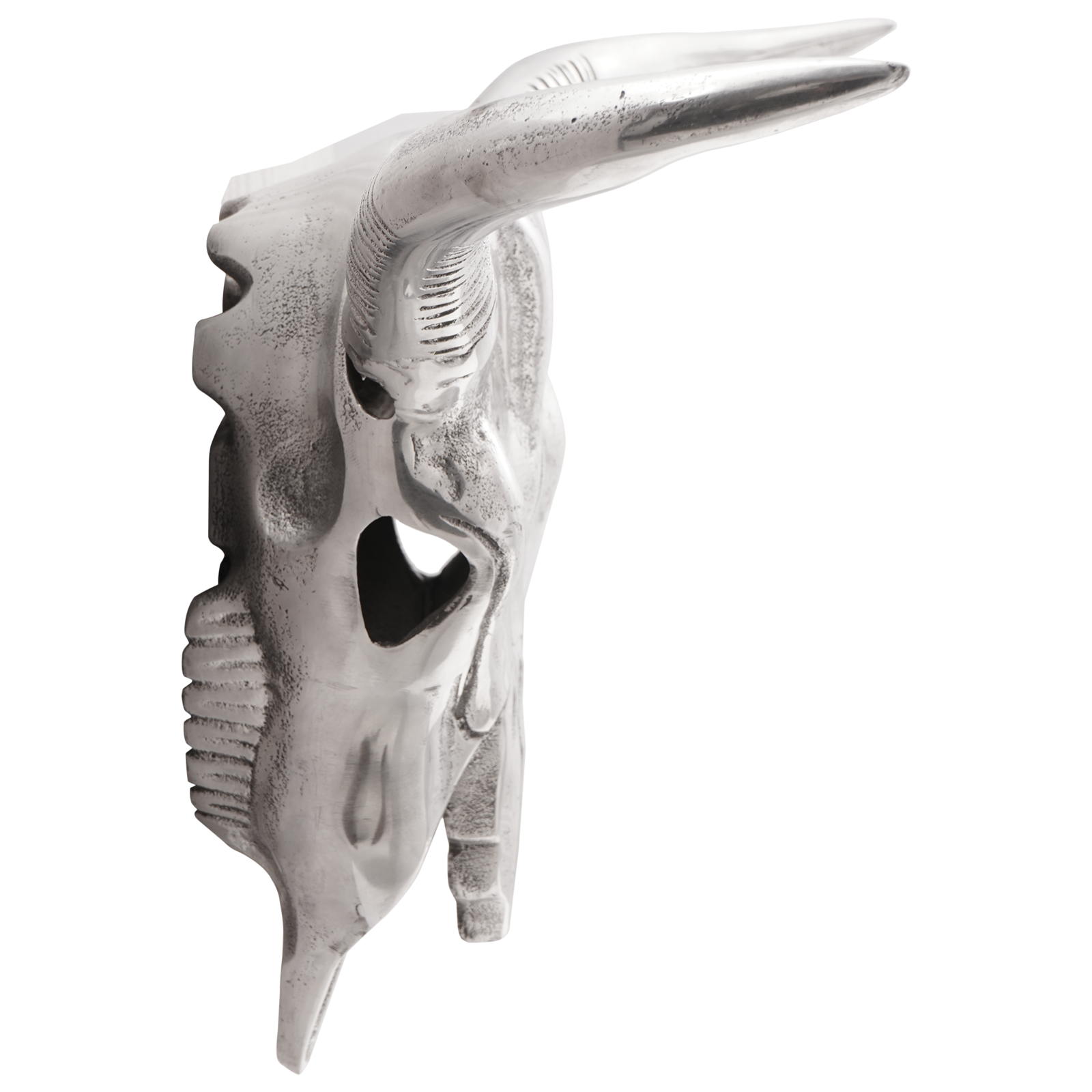 Wall Mounted Bull Skull Silver 49x10x36 cm Aluminium - Image 4