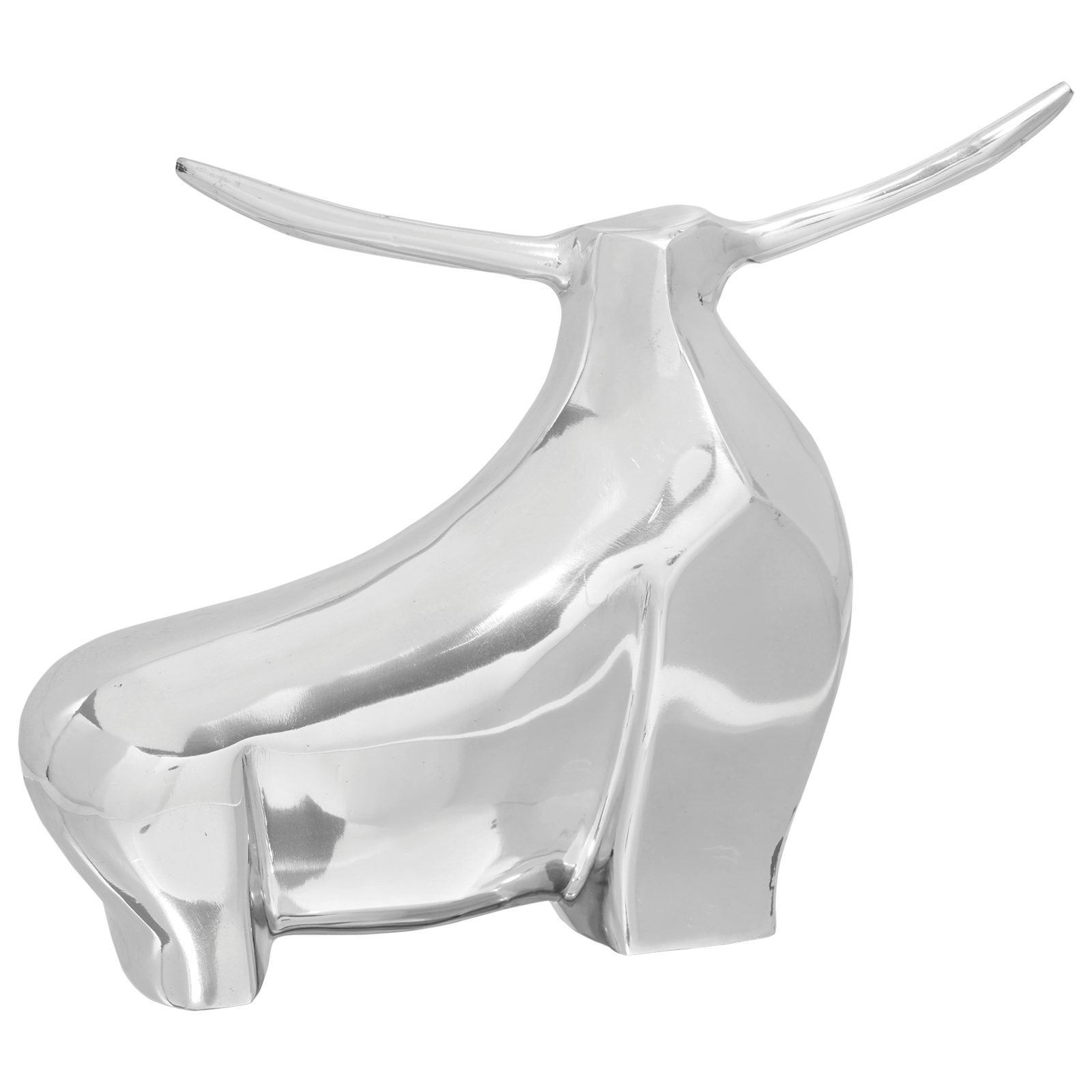 Bull Sculpture Silver 37x44x17 cm Aluminium - Image 2