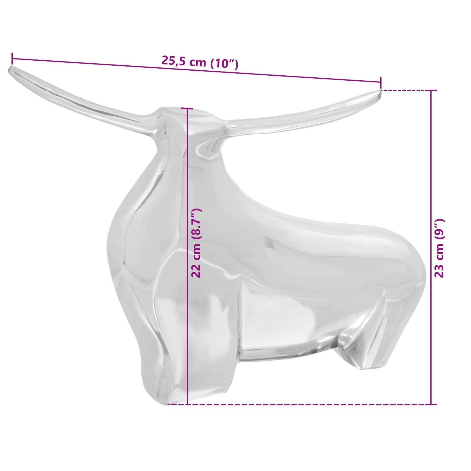 Bull Sculpture Silver 37x44x17 cm Aluminium - Image 7