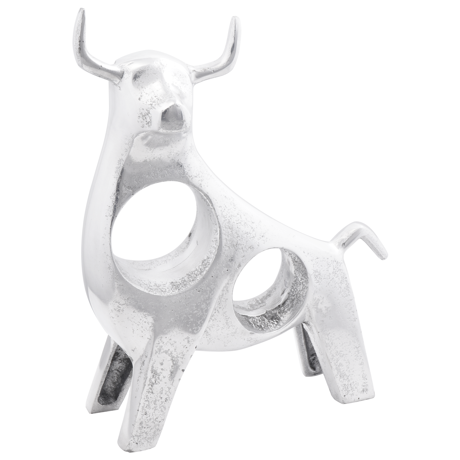Thumbnail - vidaXL Skulptur Stier Silbern 22x9,5x34 cm Aluminium