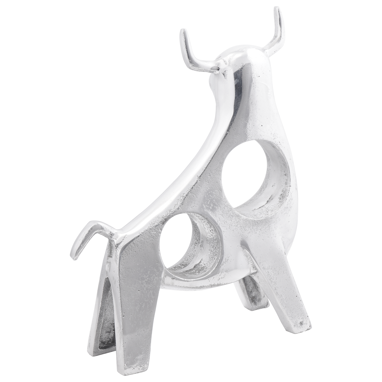 Bull Sculpture Silver 22x9,5x34 cm Aluminium - Image 2