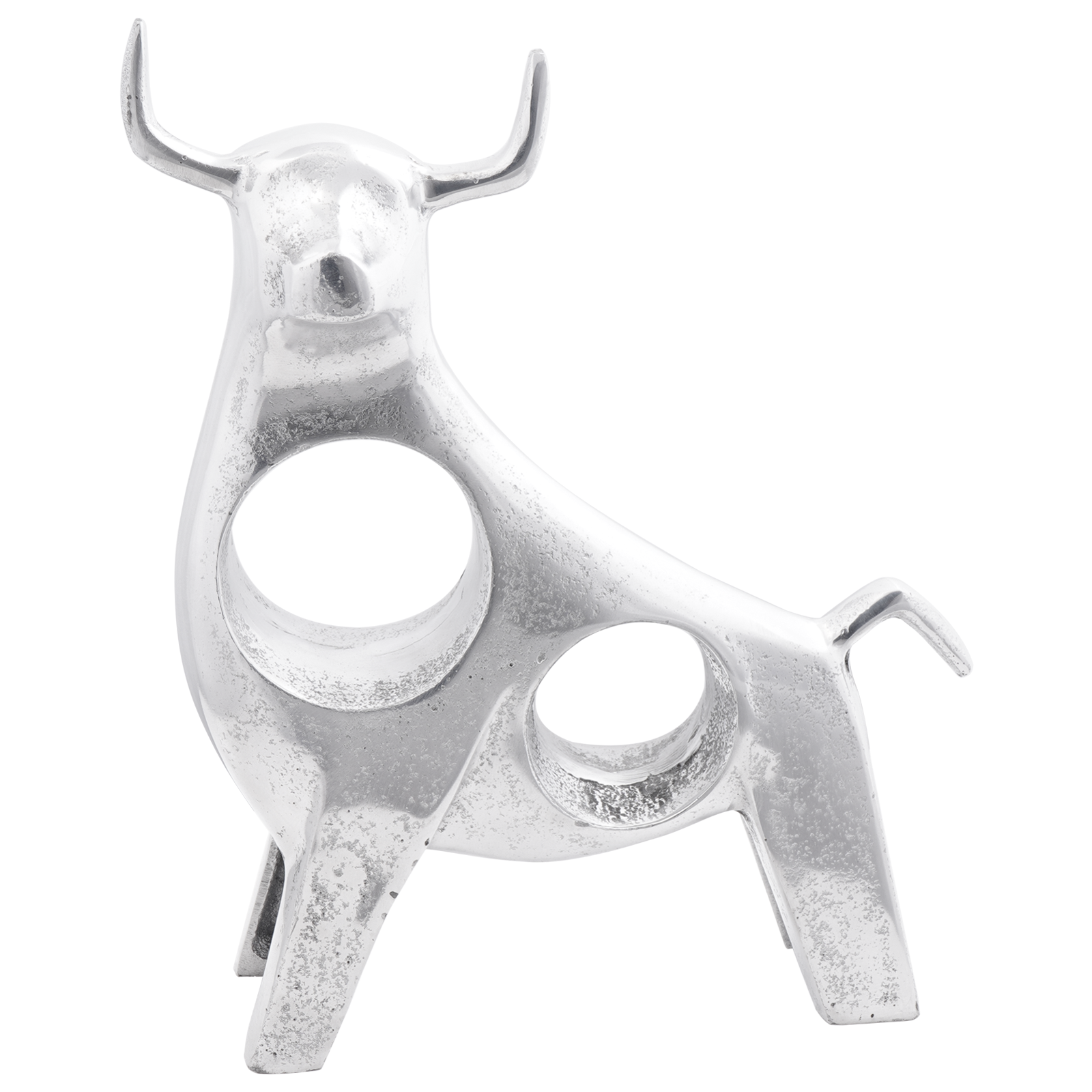 Bull Sculpture Silver 22x9,5x34 cm Aluminium - Image 3
