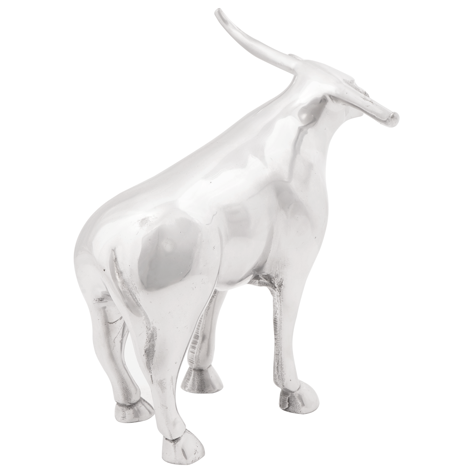 Bull Sculpture Zilver 20x17x23 cm Aluminium