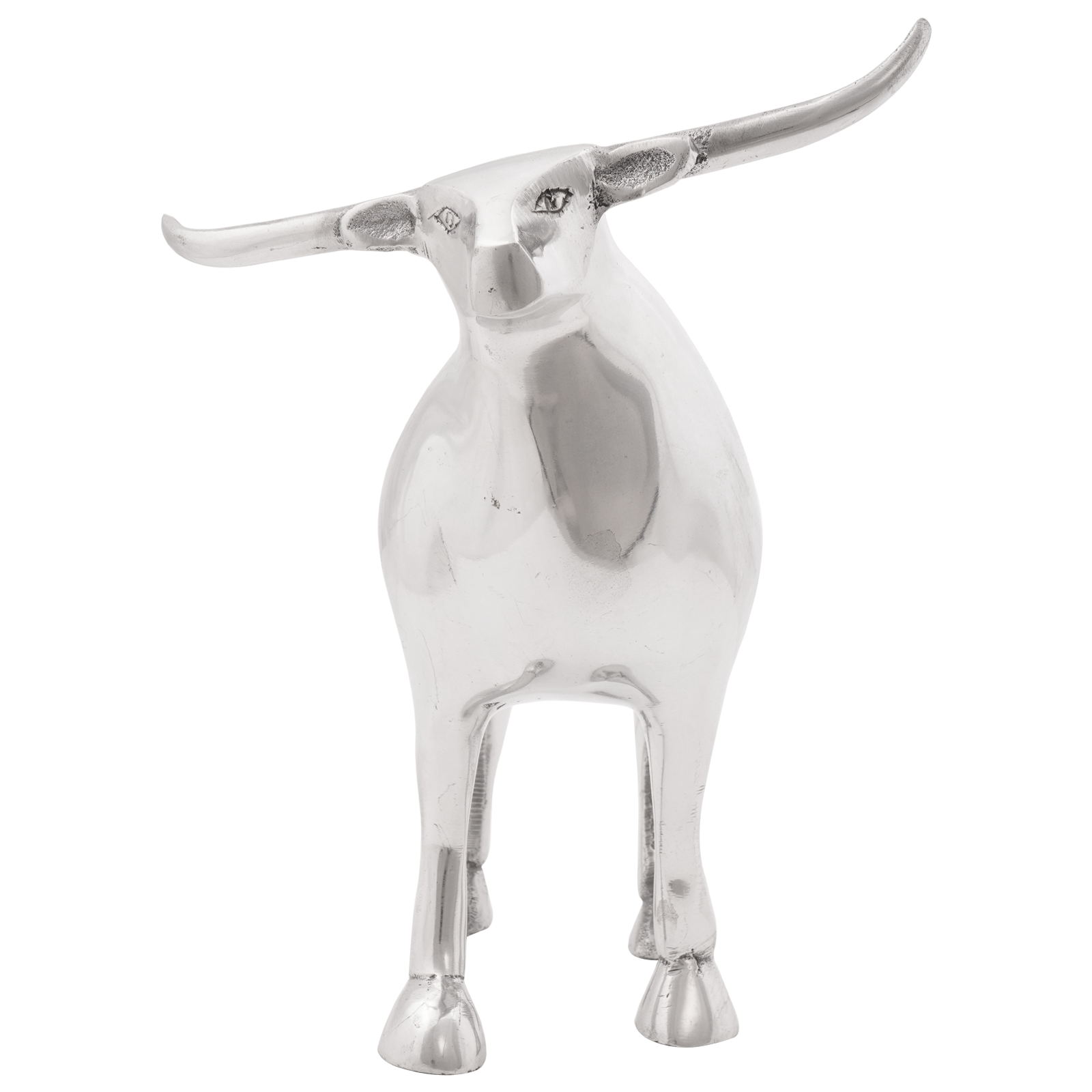 Bull Sculpture Silver 20x17x23 cm Aluminium - Image 2