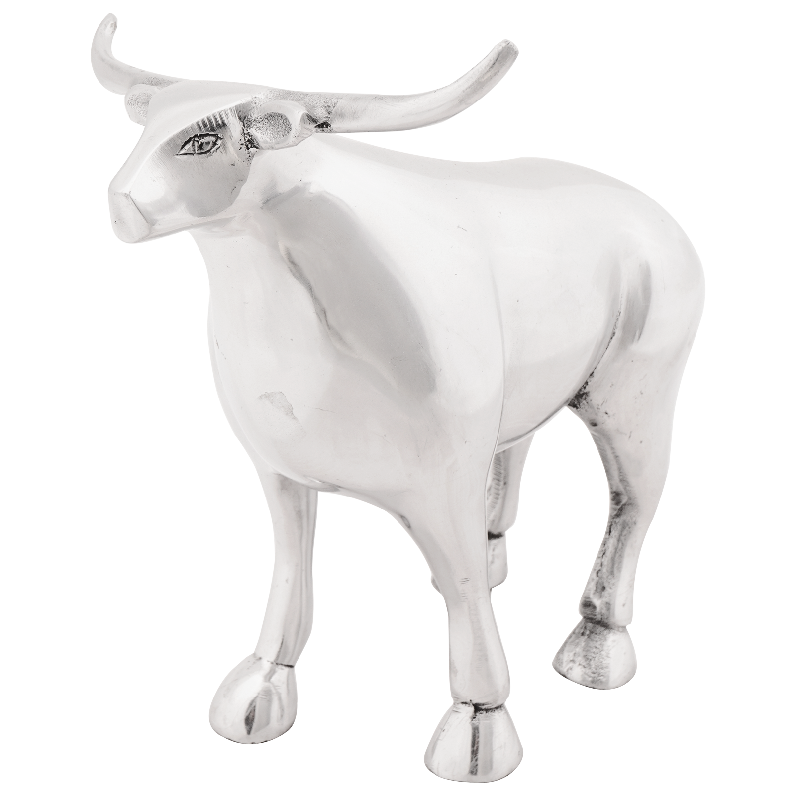 Bull Sculpture Silver 20x17x23 cm Aluminium - Image 3