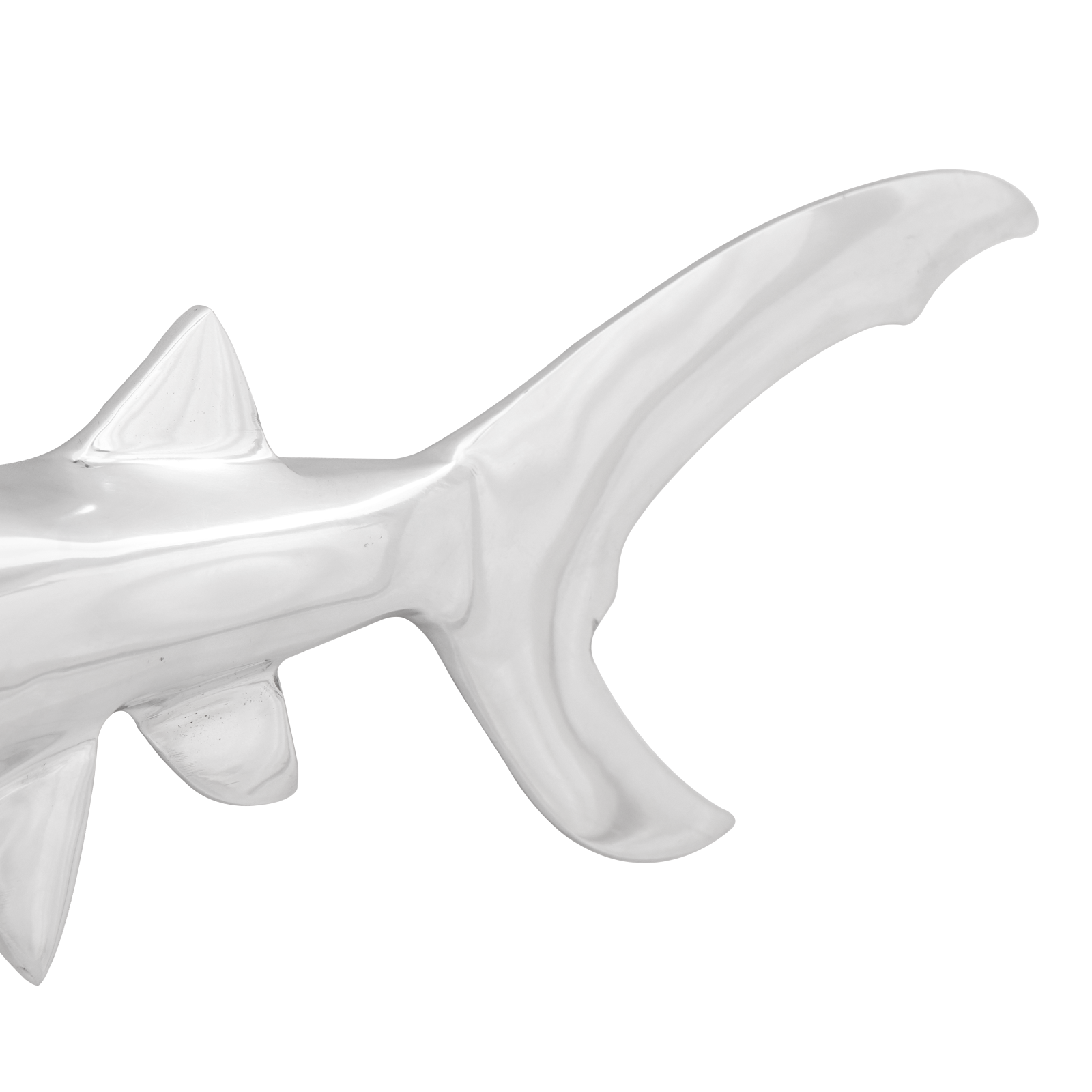 Shark Sculpture Silver 68x20x24 cm Aluminium - Image 7
