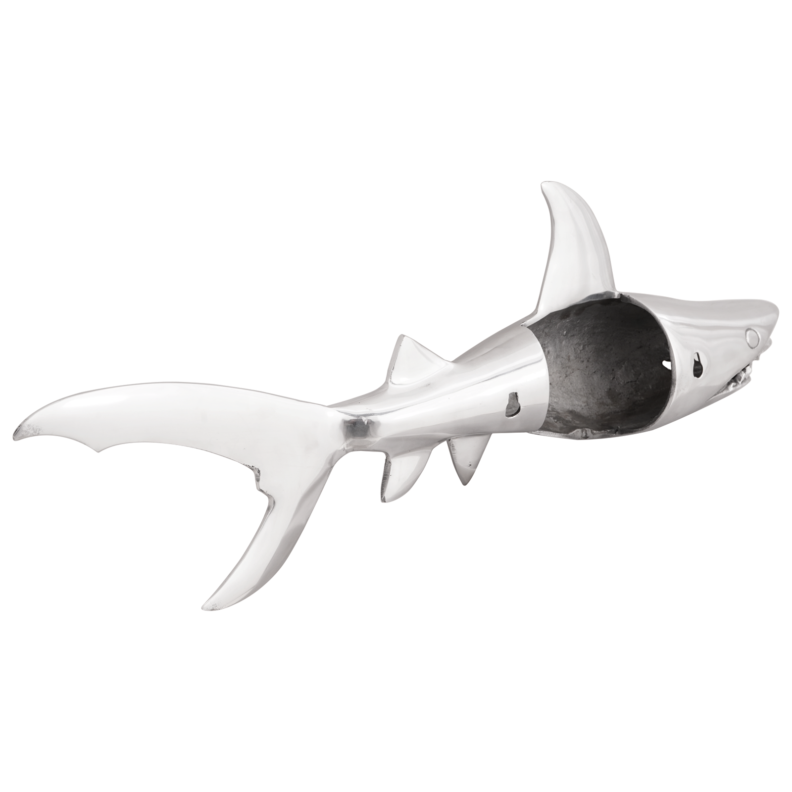 Shark Sculpture Silver 68x20x24 cm Aluminium - Image 2